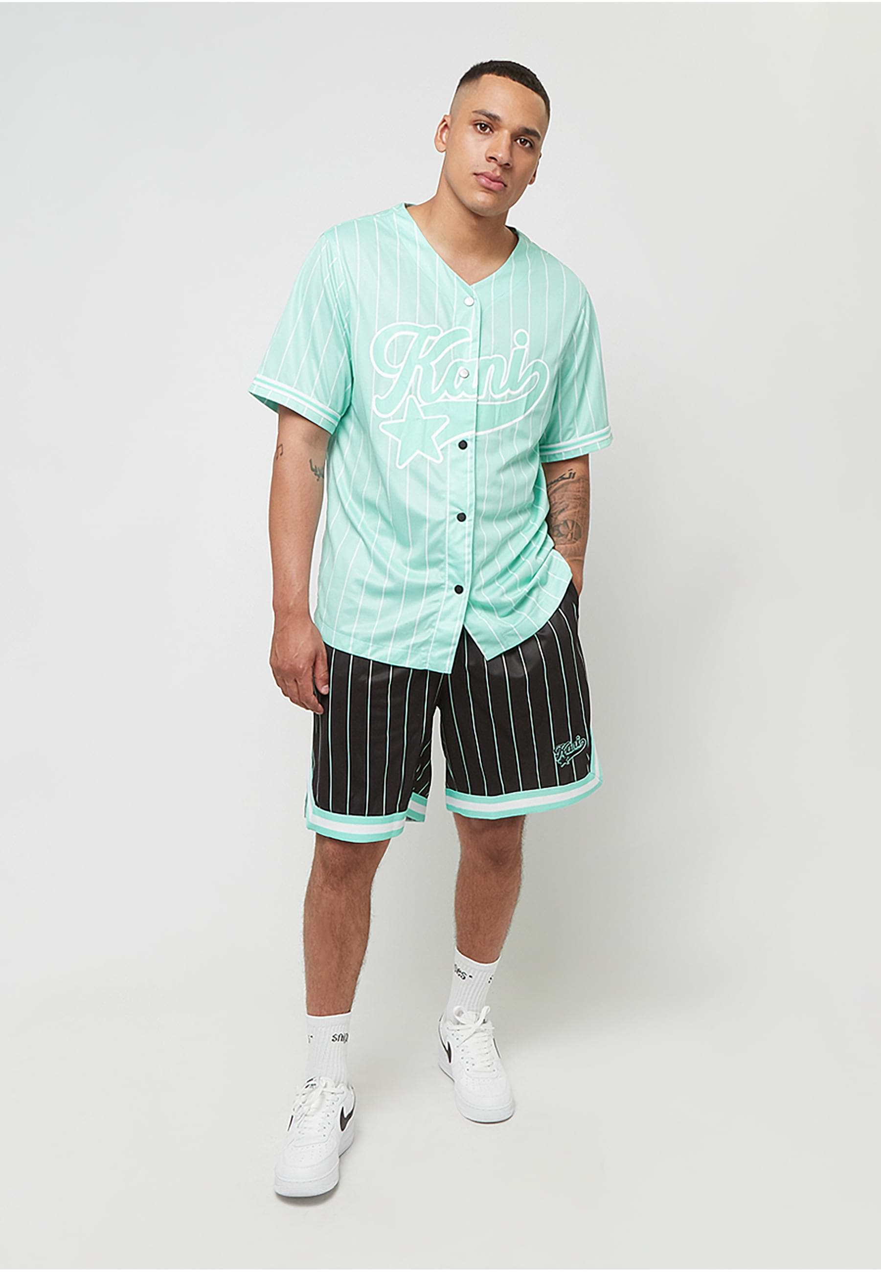 Karl Kani T-Shirt »Karl Kani Star Logo Pinstripe Baseball Shirt«, (1 tlg.)