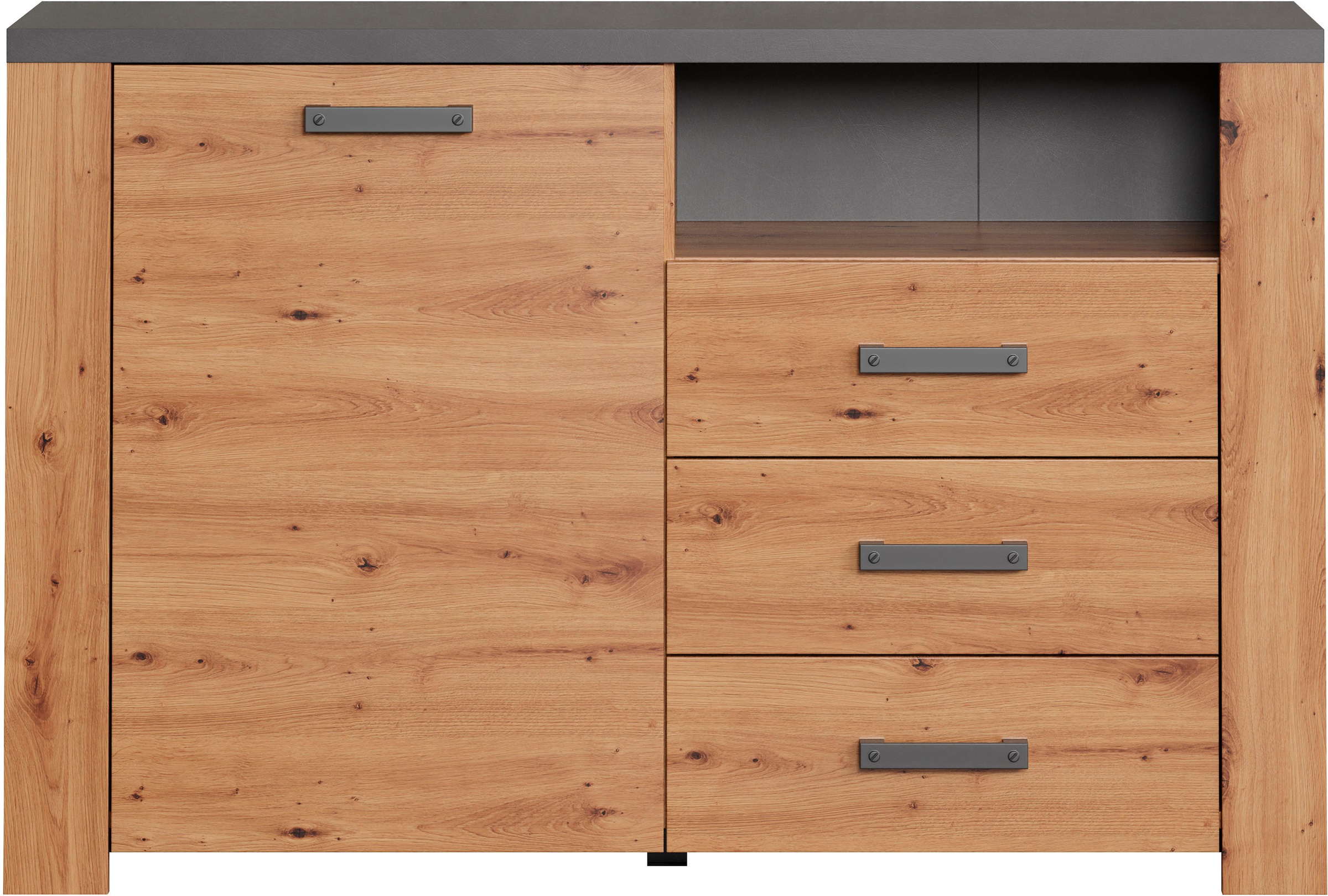 Home affaire Sideboard "Ambres", (1 St.), Kommode, Echtholzoptik, Maße BxH: günstig online kaufen