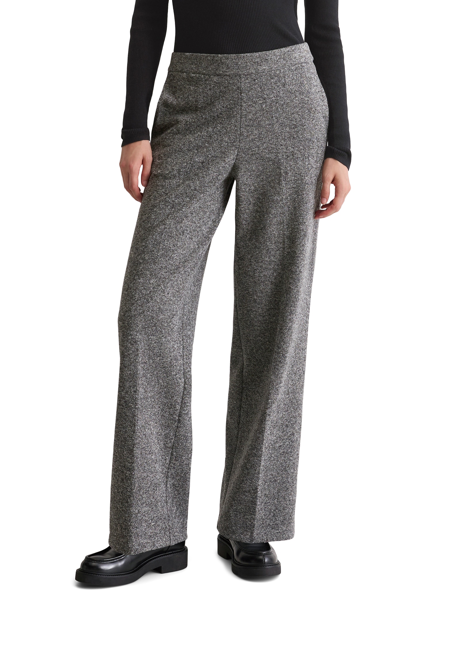 Marc OPolo Jerseyhose, relaxed fit, Tweed Jersey, Schlupfstyle günstig online kaufen