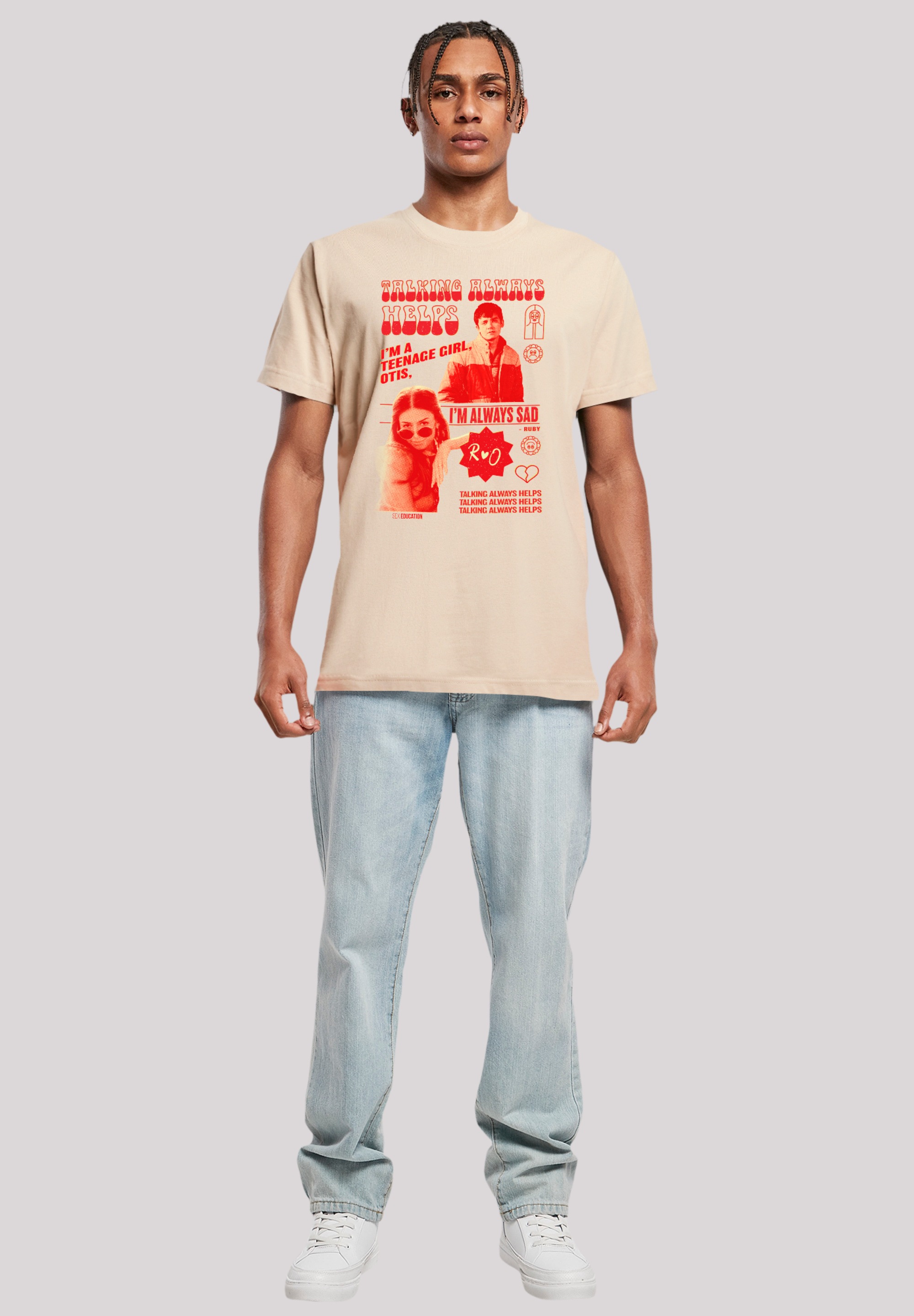 F4NT4STIC T-Shirt »Sex Education Otis Talking Helps Netflix TV Series«, Premium Qualität