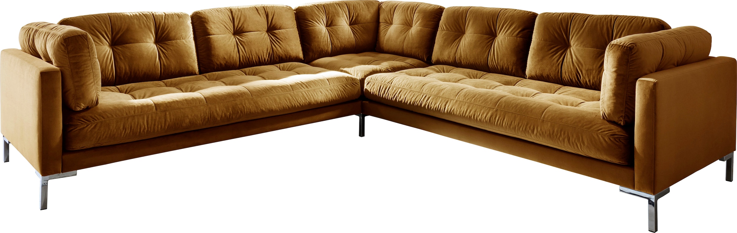 Trends by HG Wohnlandschaft »Landau U-Form«, in Cord-Stoff mit Metallfuß