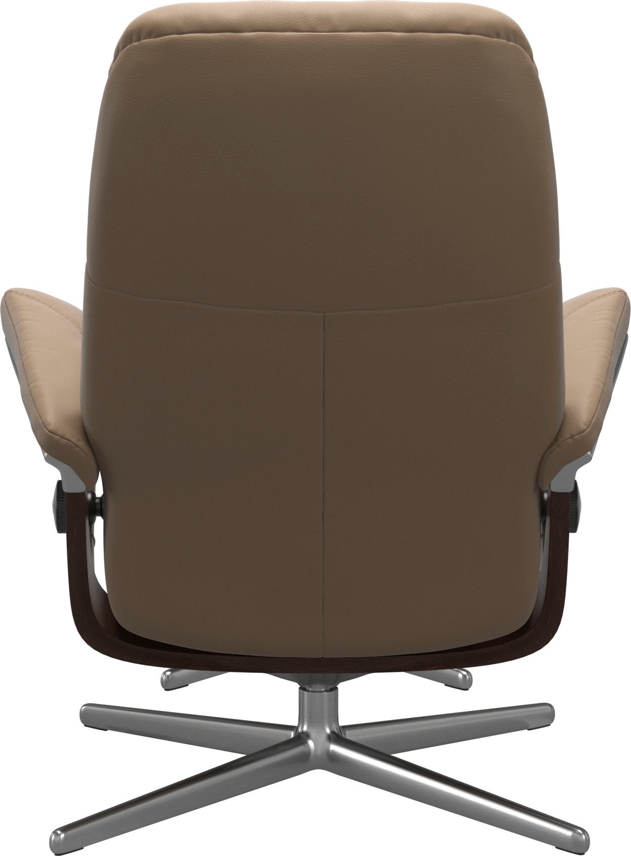 Stressless® Relaxsessel »Consul«, (Set, Relaxsessel mit Hocker), mit Hocker, mit Cross Base, Größe S, M & L, Holzakzent Braun