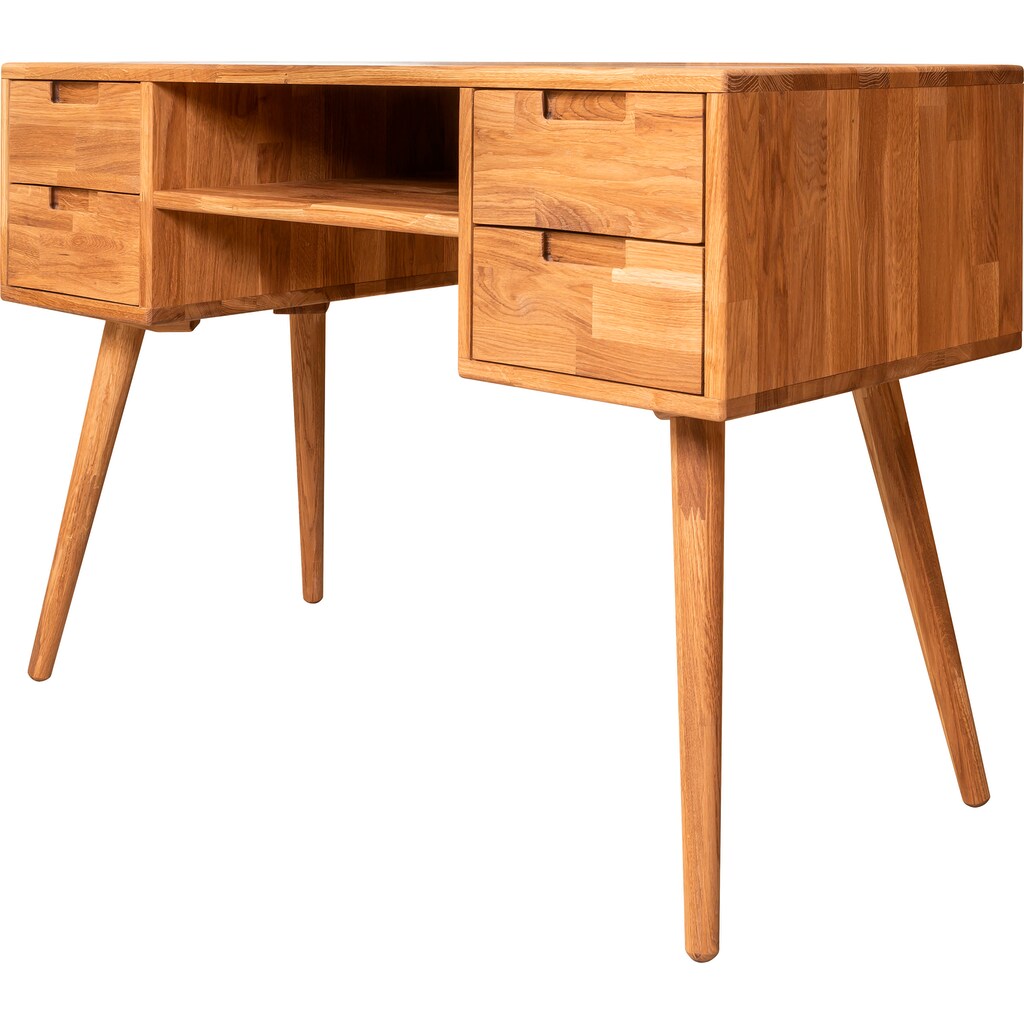 Wohnen Büromöbel andas Schreibtisch »Scandi«, aus massivem Eichenholz, mit einer praktischen Soft-Close-Funktion, Breite 110 cm Wohnen Büromöbel andas Schreibtisch »Scandi«, aus massivem Eichenholz, mit einer praktischen Soft-Close-Funktion, Breite 110 cm