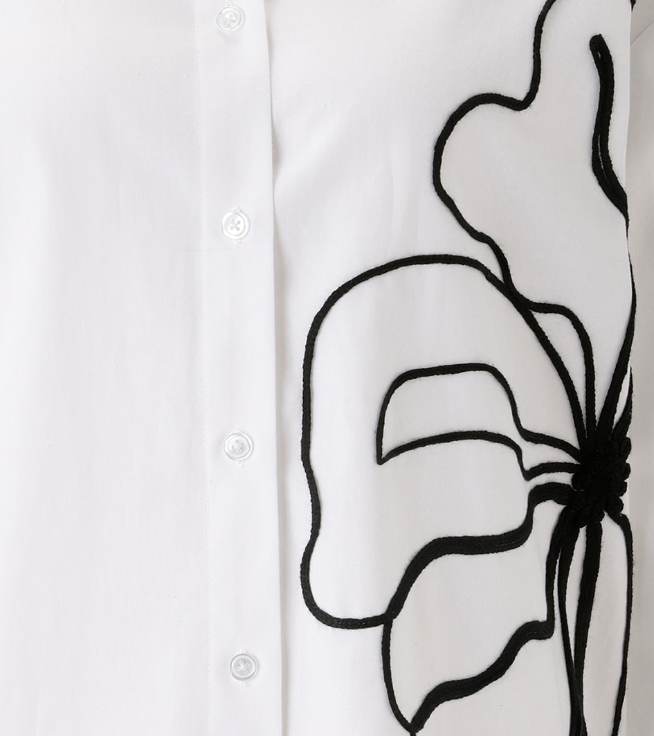 Aniston SELECTED Hemdbluse, mit Bordüren-Zierbändern aufgesetzte Blüten - NEUE KOLLEKTION
