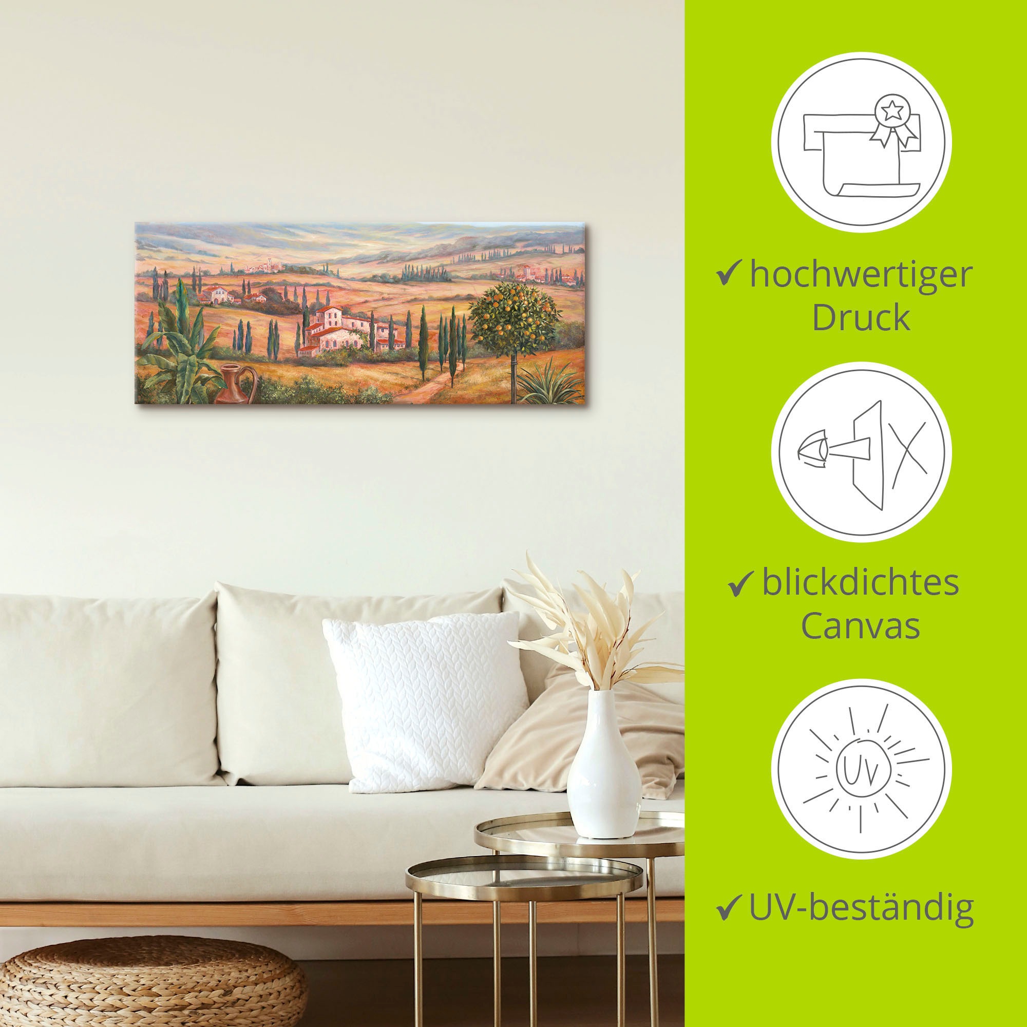 Wandbild ARTLAND "Terrasse", braun (farbe bild(er): braun), B:120cm H:90cm, Bilder, als Alubild, Leinwandbild in verschied. Größen 3