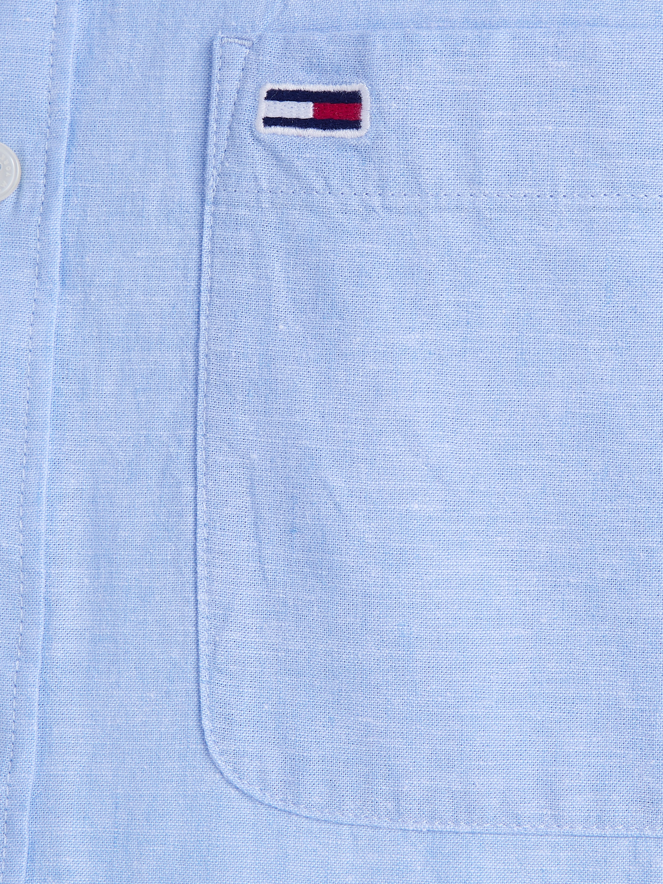 Tommy Jeans Kurzarmhemd »TJM REG LINEN BLEND SS SHIRT«, mit Logostickerei