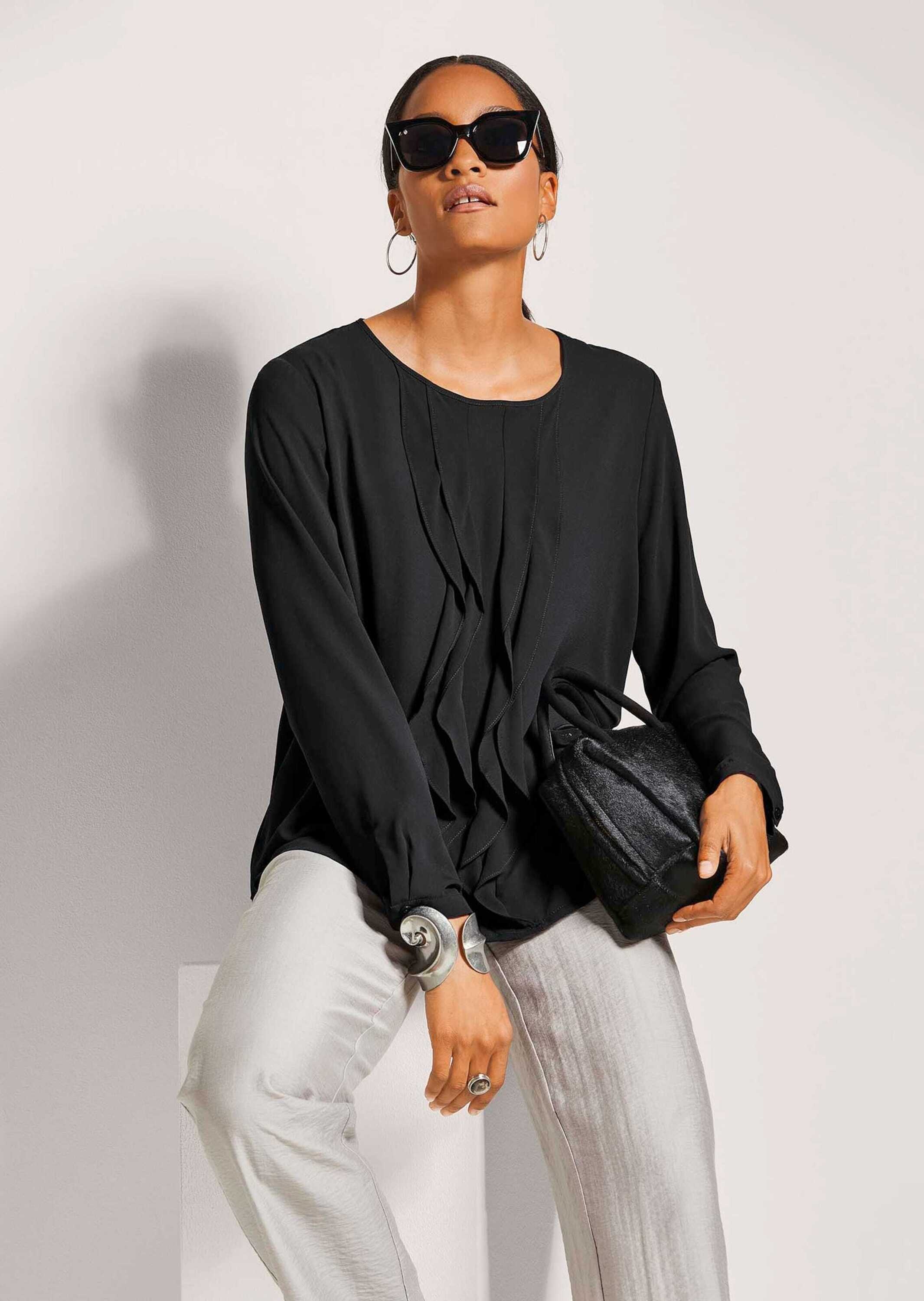 MADELEINE Langarmbluse »Bluse Leichte Rundhals-Bluse«