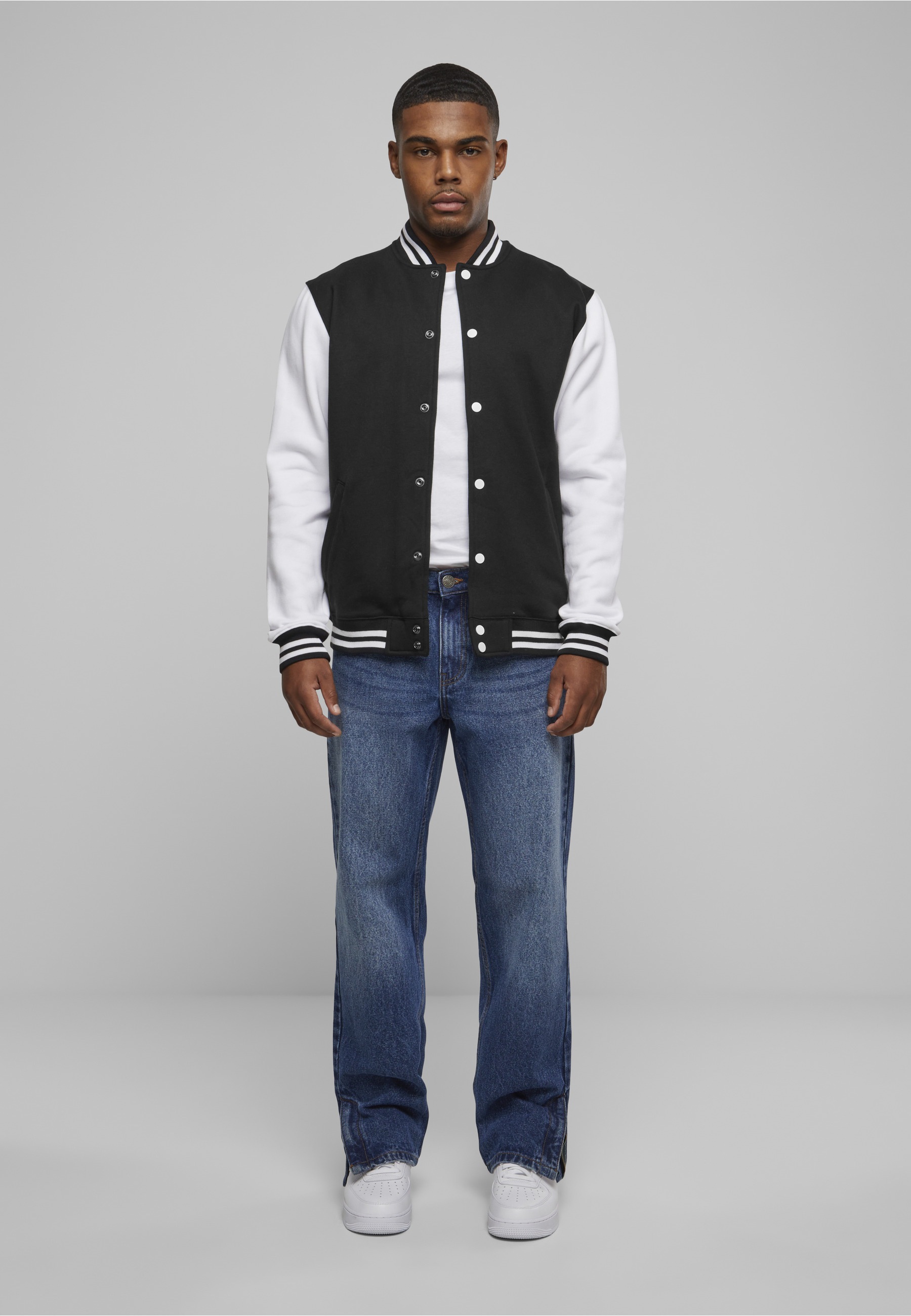 URBAN CLASSICS Outdoorjacke »Urban Classics Herren 2-tone College Sweatjacket« 1 Stk. tlg. ohne Kapuze