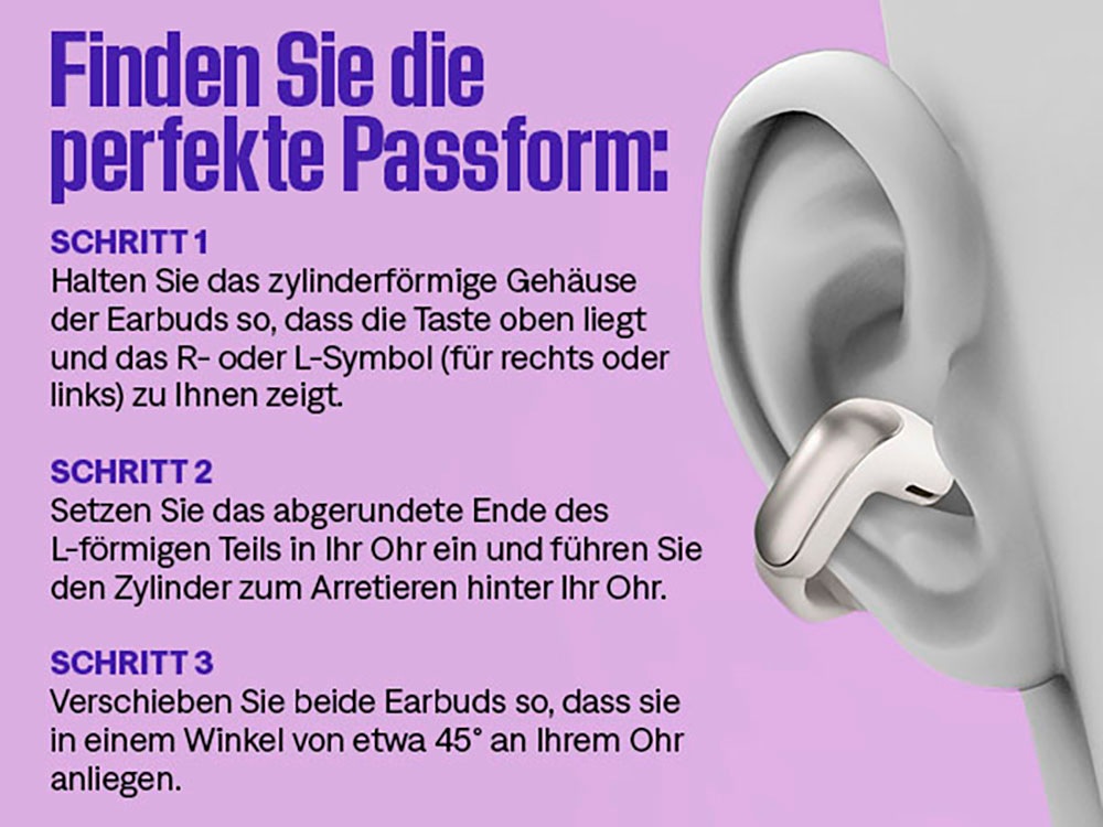 Bose Kopfhörer »Ultra Open Earbuds mit 2 Modi: Immersive Sound, Stereo«, Bluetooth, Stummschaltung, Simple Sync, Google Fast Pair, Umgebung wahrnehmen