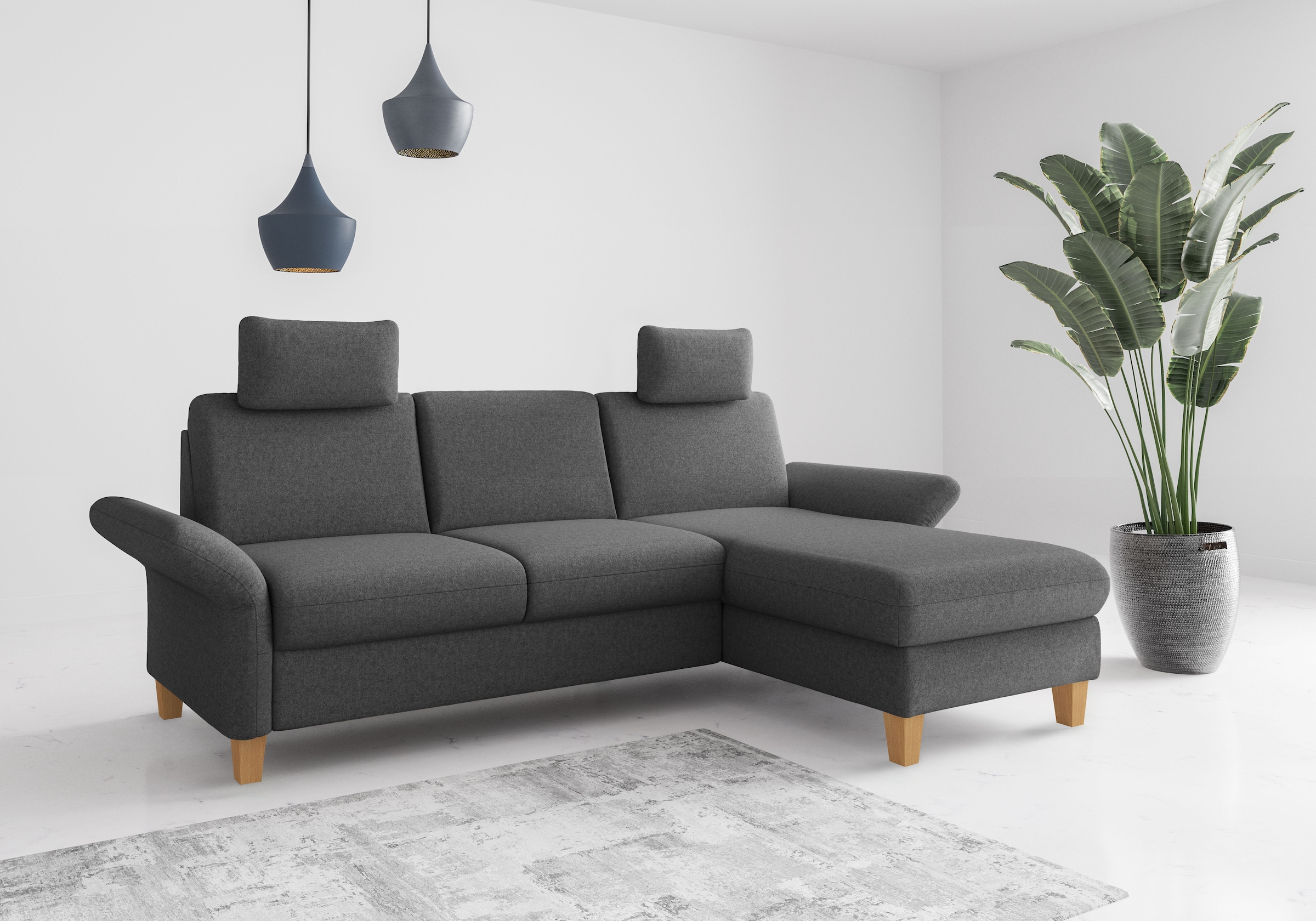 OTTO home Ecksofa "Rochelle, L-Form" wahlweise mit Armteilverstellung, Schlaffunktion und Bettkasten