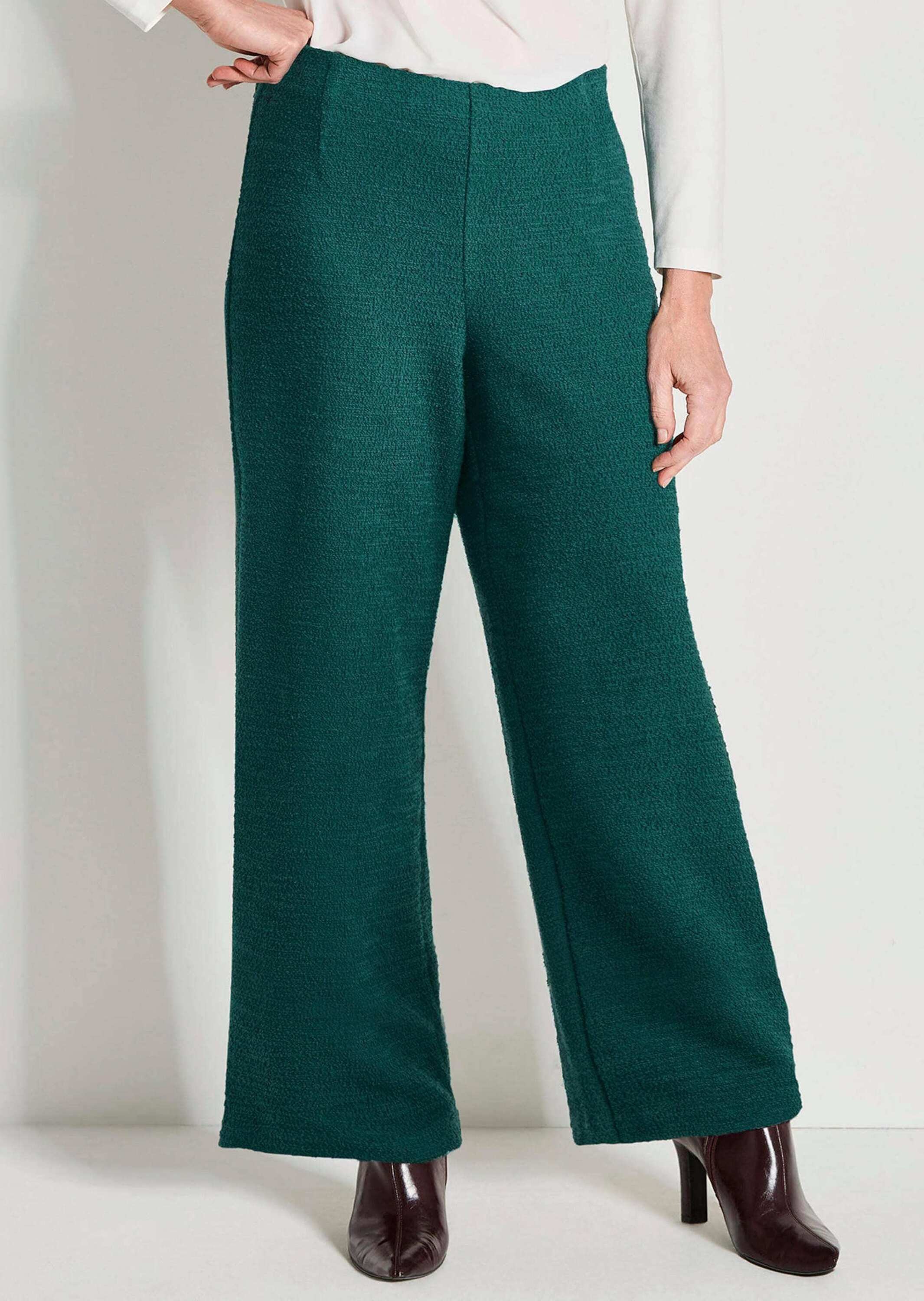 GOLDNER Schlupfhose »Kurzgröße Jersey-Hose VERA in Bouclé-Optik«