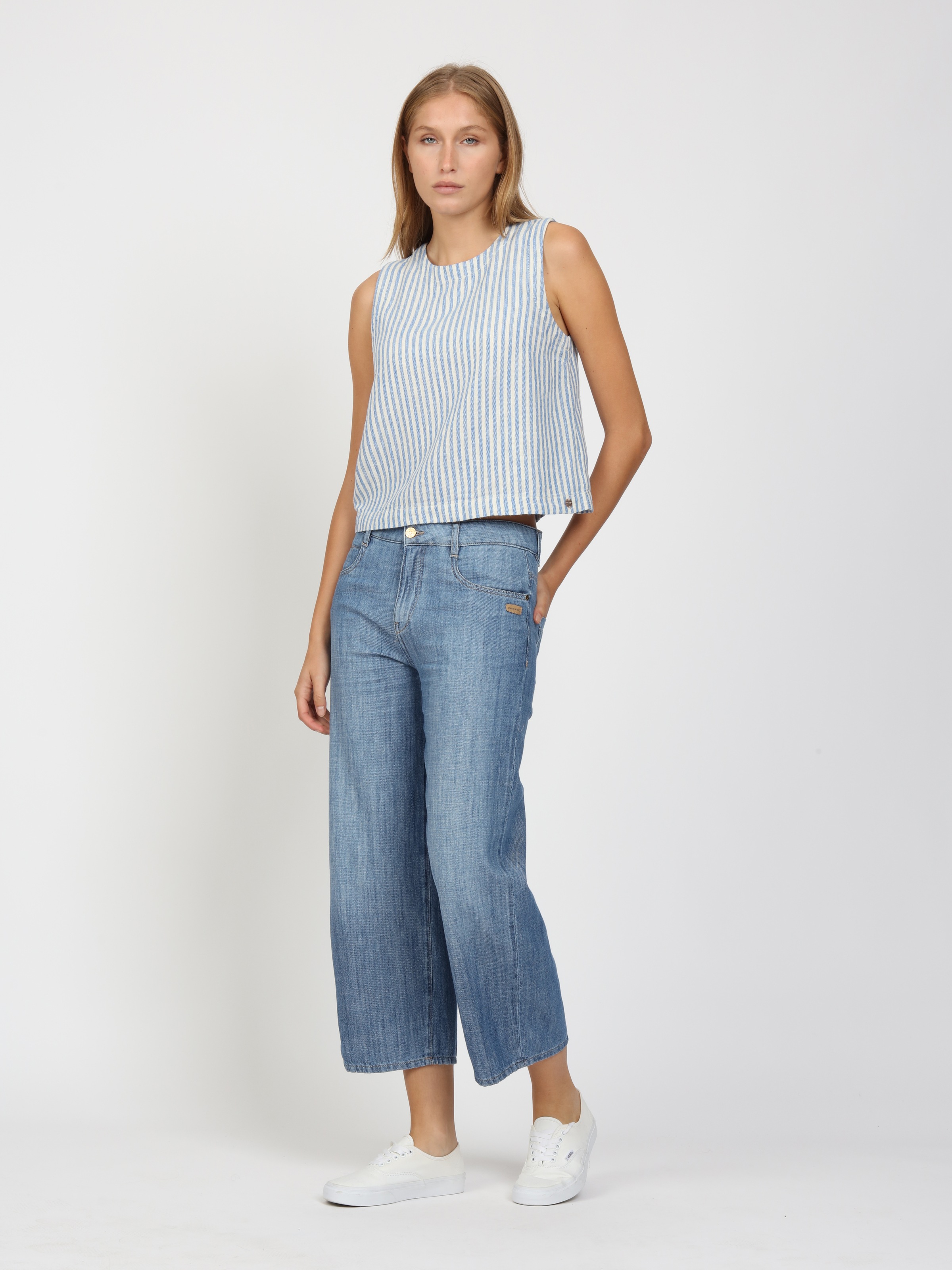 GANG Weite Jeans »94CAROL CULOTTE« Light Denim, 5-Pocket-Stil