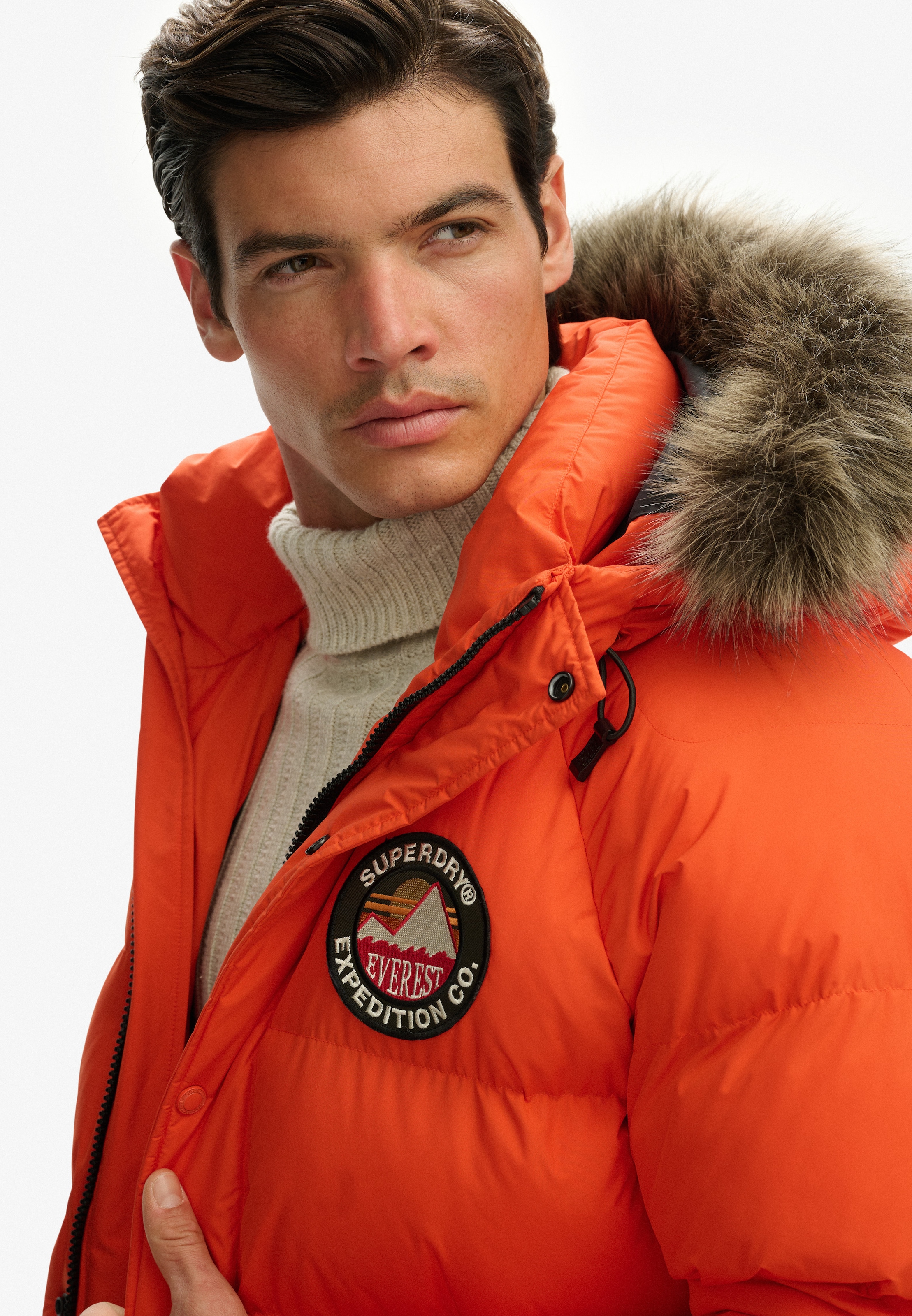 Superdry Steppjacke »EVEREST LONGLINE BAFFLED PARKA« mit Kapuze