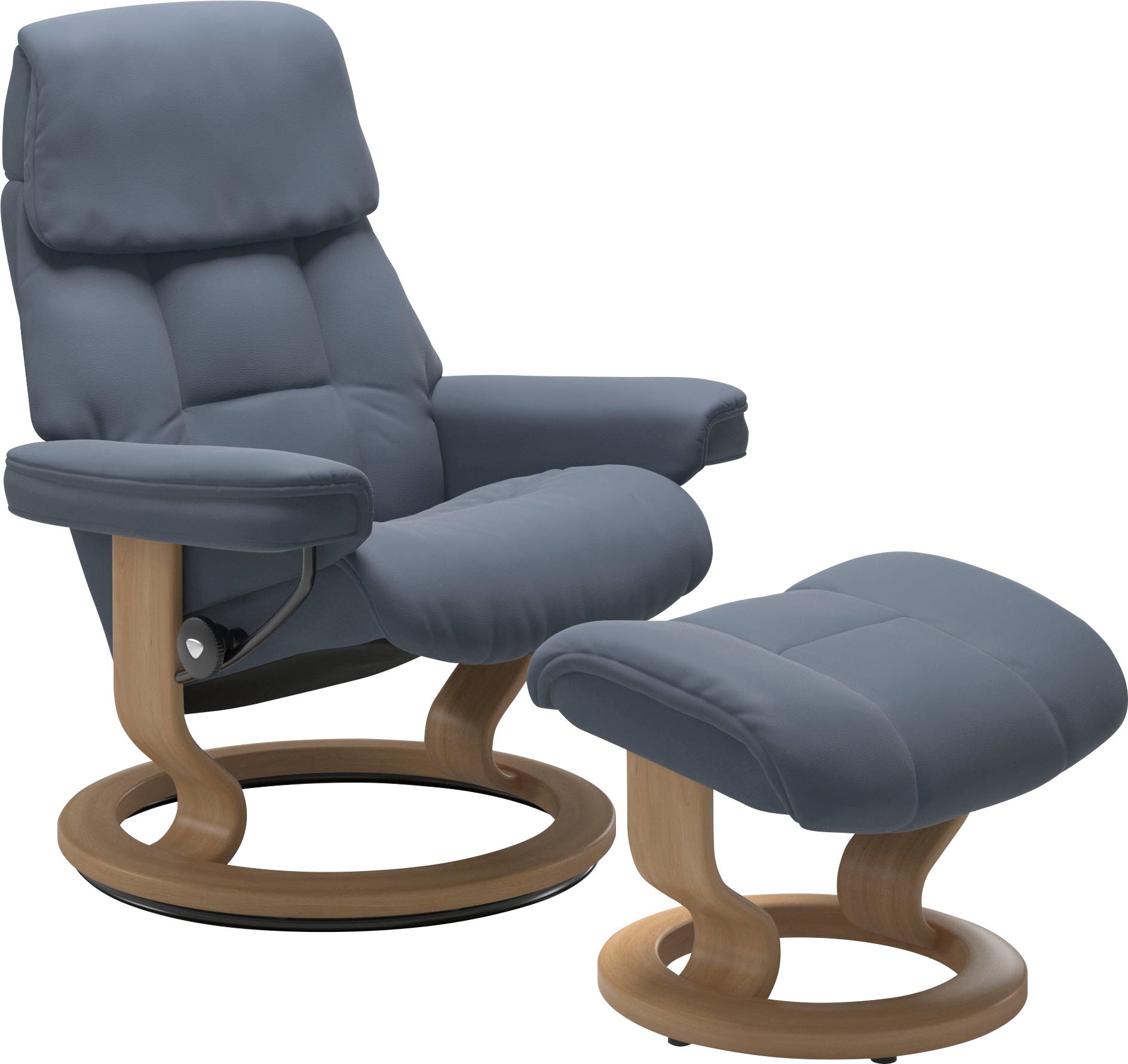 Stressless Relaxsessel "Ruby", (Set, Relaxsessel mit Hocker), mit Classic Base, Größe L, Gestell Eiche, Wenge, Braun & S