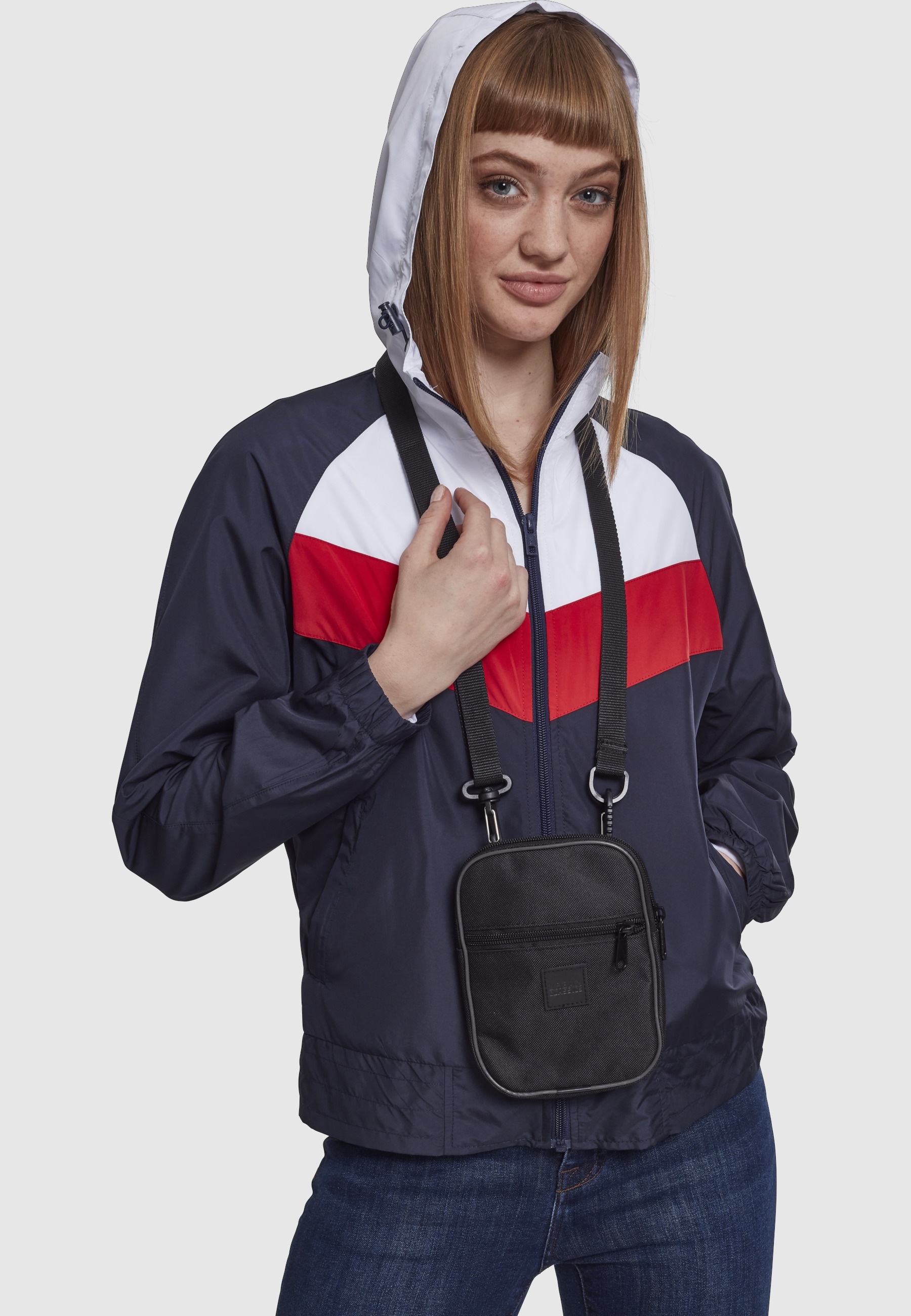 URBAN CLASSICS Anorak »Urban Classics Damen Ladies 3-Tone Windbreaker« 1 Stk. tlg. mit Kapuze