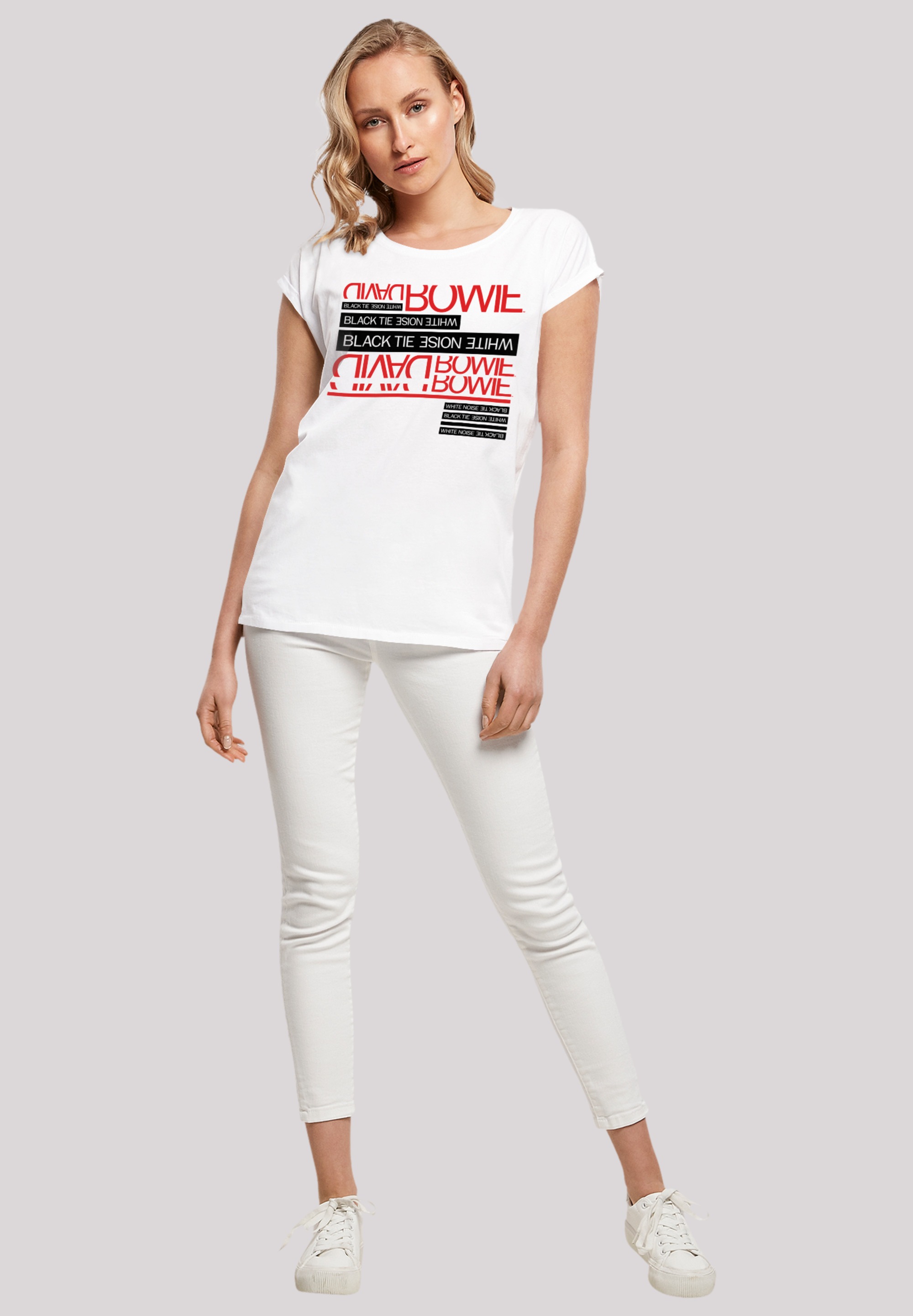 F4NT4STIC T-Shirt »David Bowie Black Tie White Noise«, Print