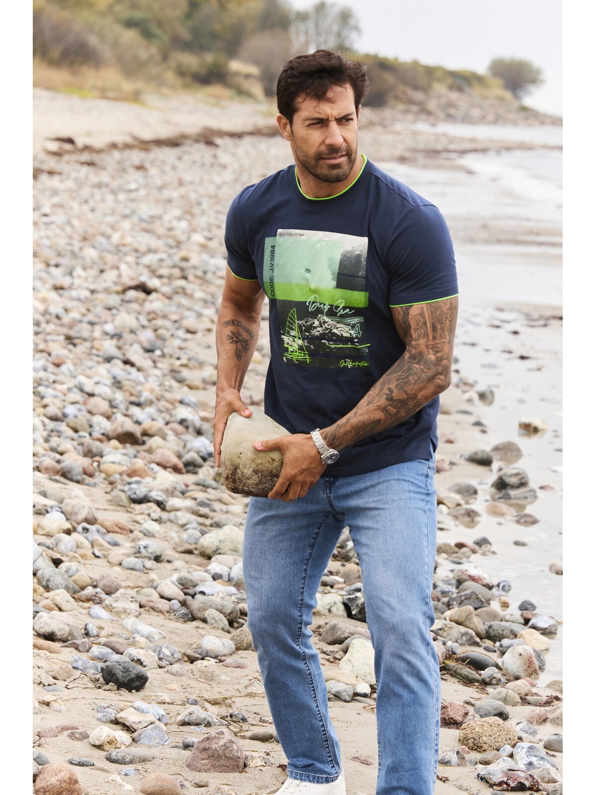 Jan Vanderstorm T-Shirt »T-Shirt HAKEJAN«, (1 tlg.), mit grafischem Print