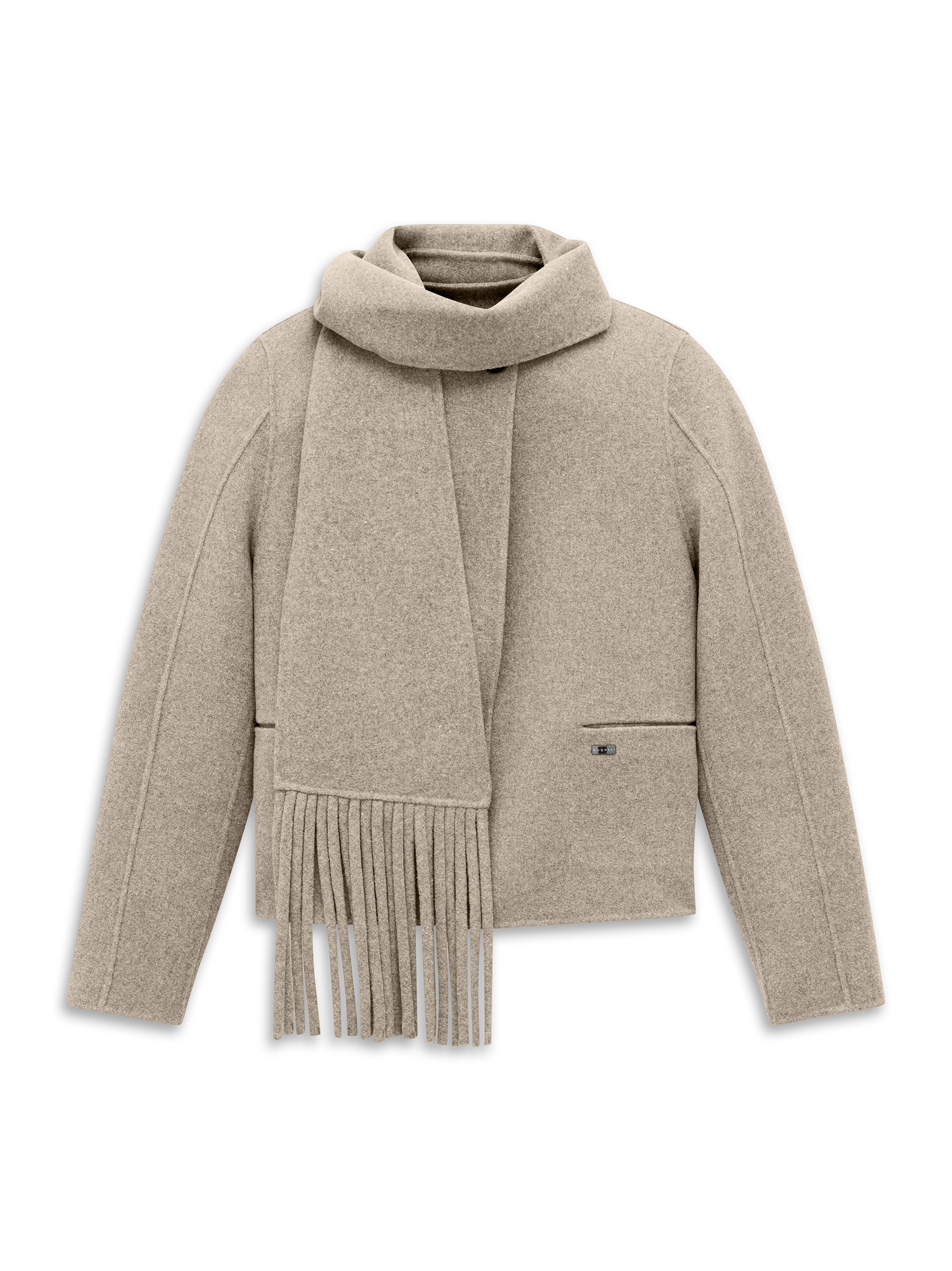 bugatti Kurzjacke »Regular Fit« ohne Kapuze Doubleface Wollmix passender Schal inklusive