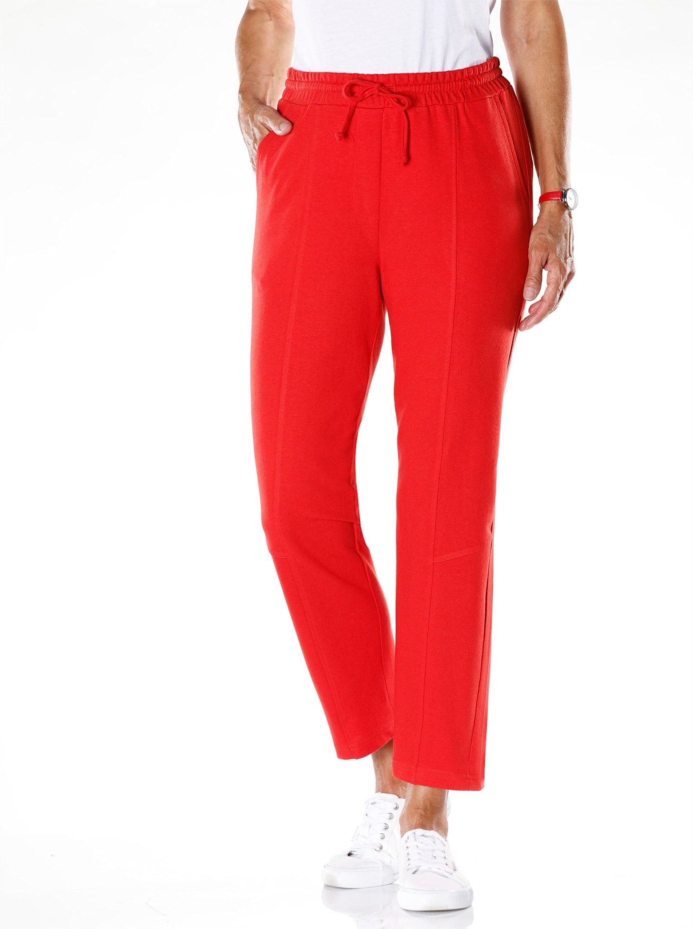 7/8-Hose CLASSIC BASICS, Damen, Gr. 42, Normalgrößen, rot, 50% Baumwolle, 50% Polyester, unifarben, Hosen 7/8-Hose