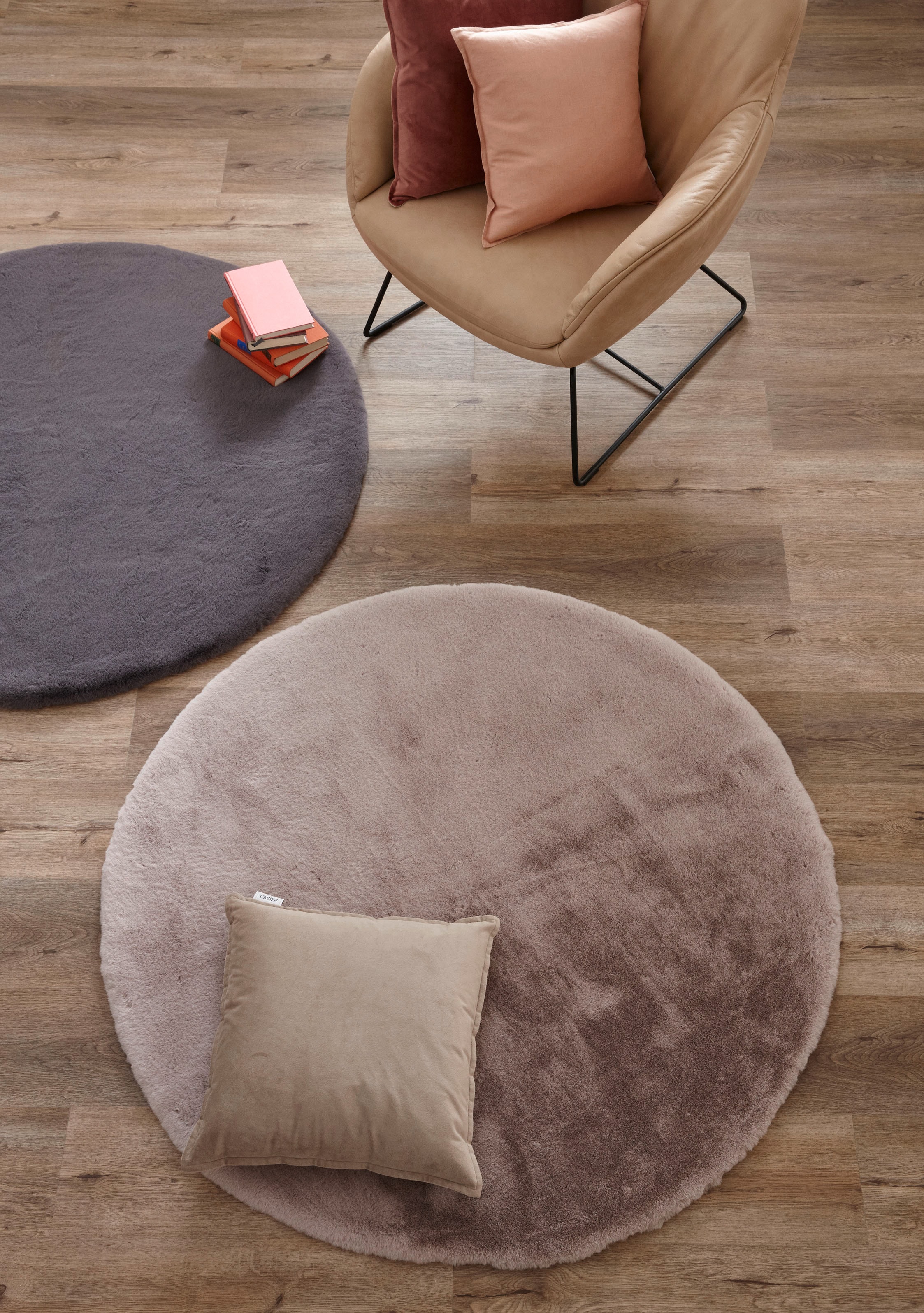 SCHÖNER WOHNEN-Kollektion Fellteppich »Tender« rund 26 mm Höhe besonders weich durch Microfaser, Kunstfell, waschbar, Wohnzimmer