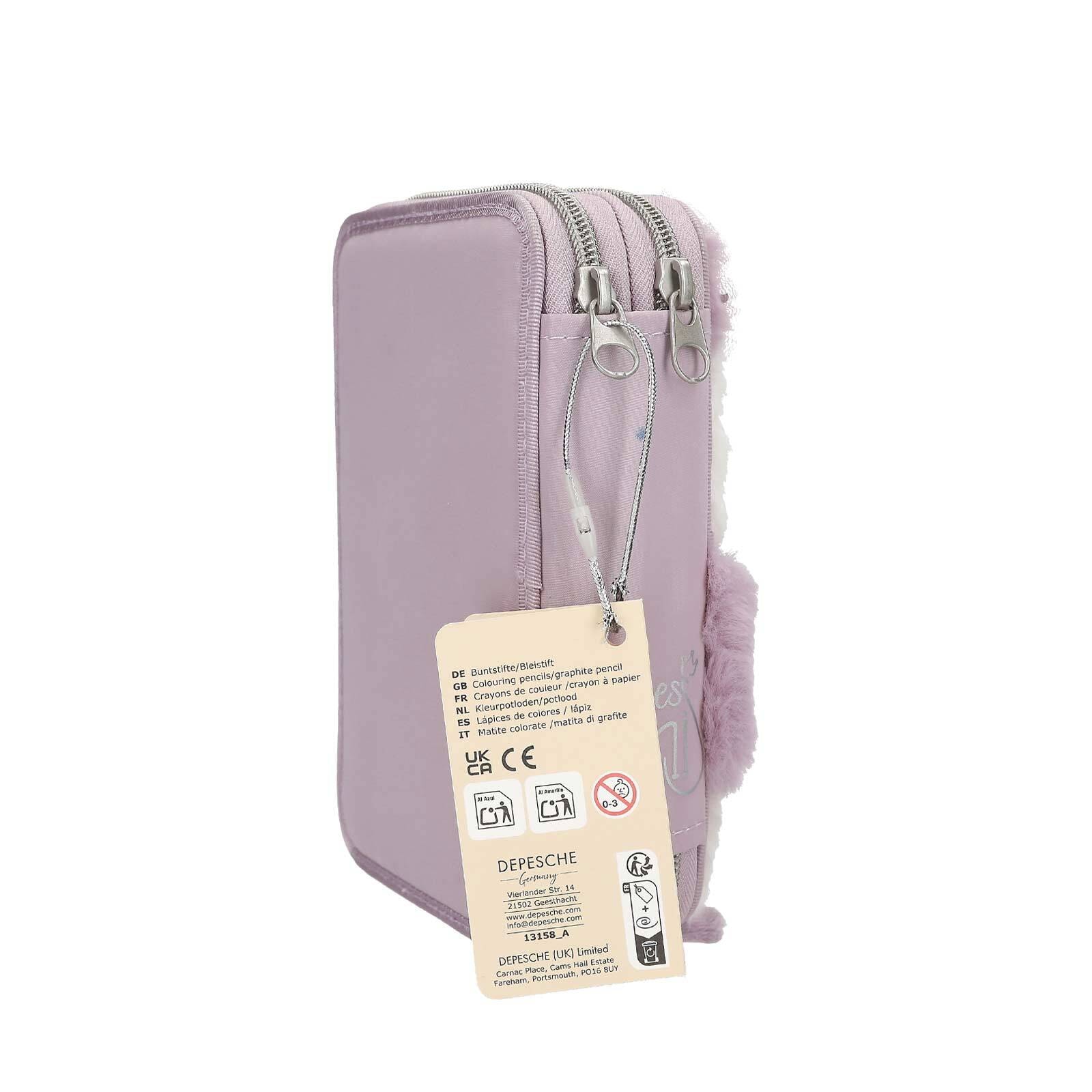 Depesche Buntstift »2-Fach Federtasche PENGUIN Princess Mimi 5,5 x 13 x 19,5 cm weiß-rosa«