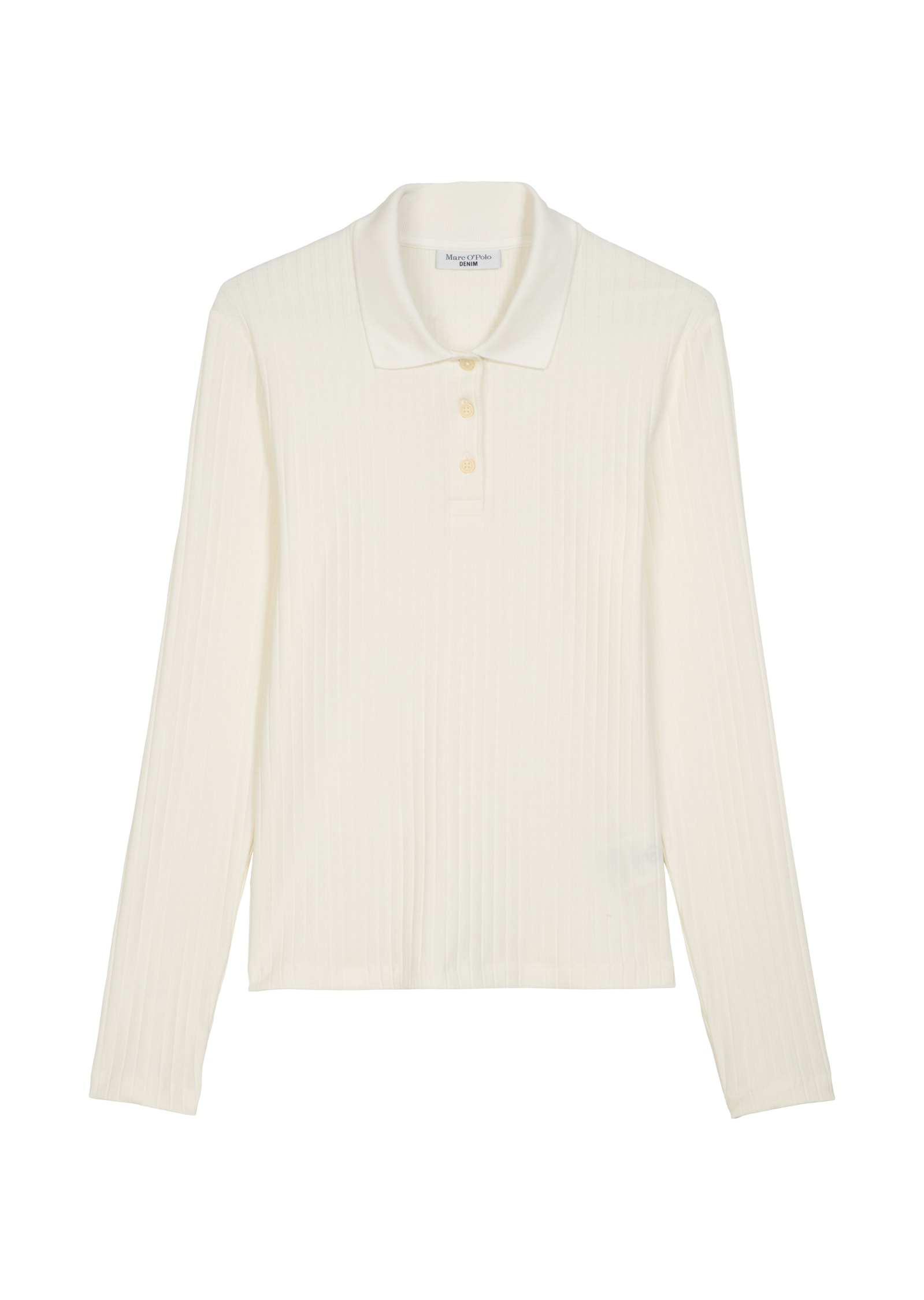 Marc O'Polo DENIM Langarm-Poloshirt »aus Rippjersey«