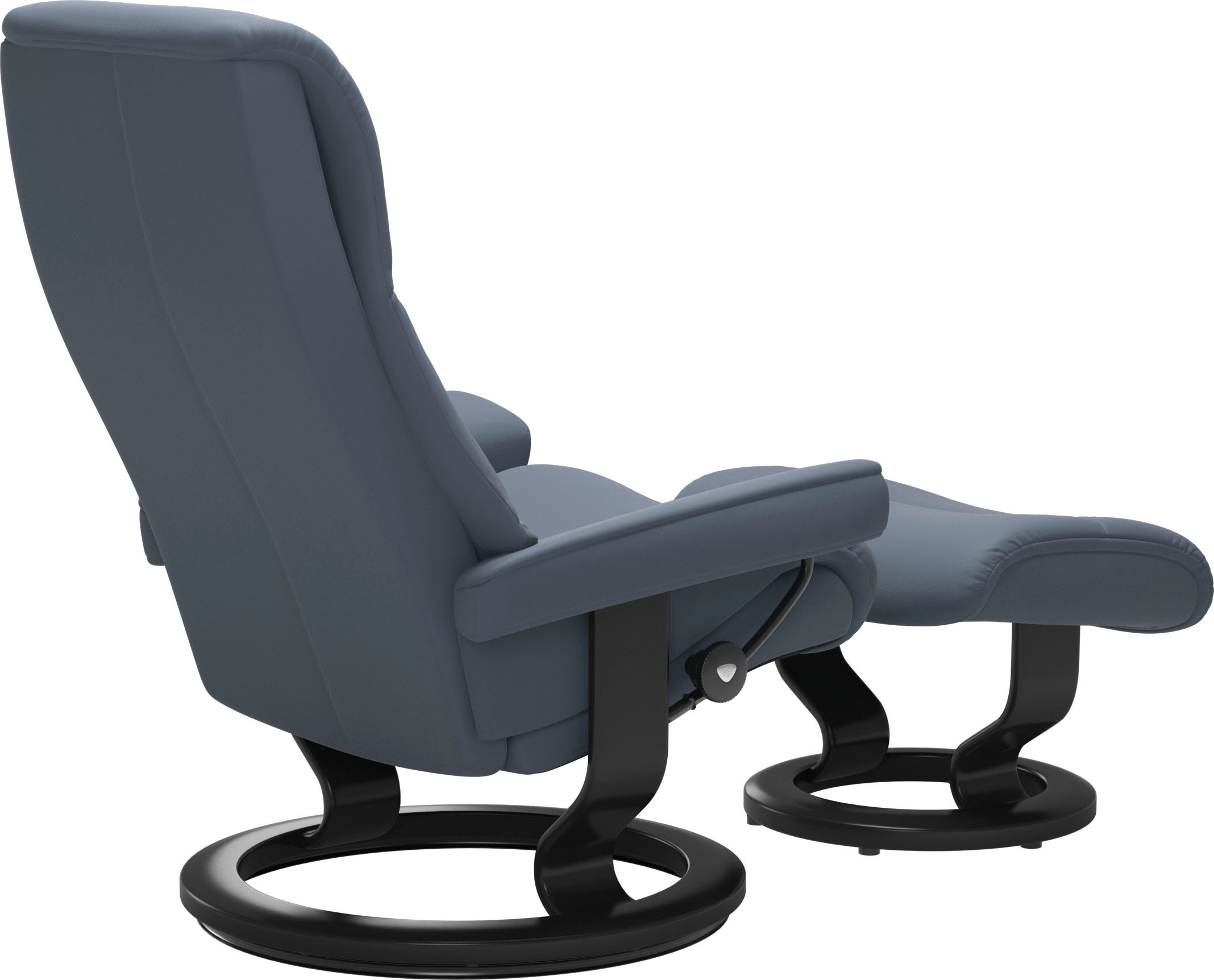 Stressless® Relaxsessel »View«, (Set, Relaxsessel mit Hocker), mit Classic Base, Größe M,Gestell Schwarz