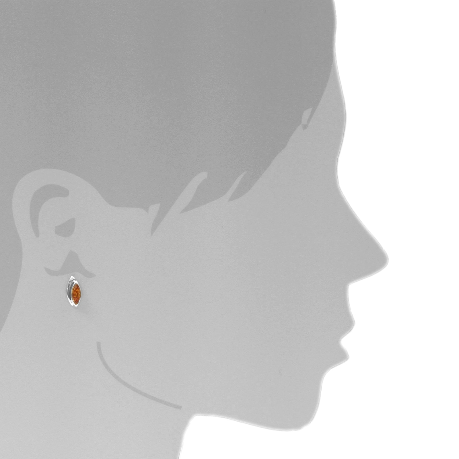OSTSEE-SCHMUCK Paar Ohrstecker »- Rana - Silber 925/000 - Bernstein«