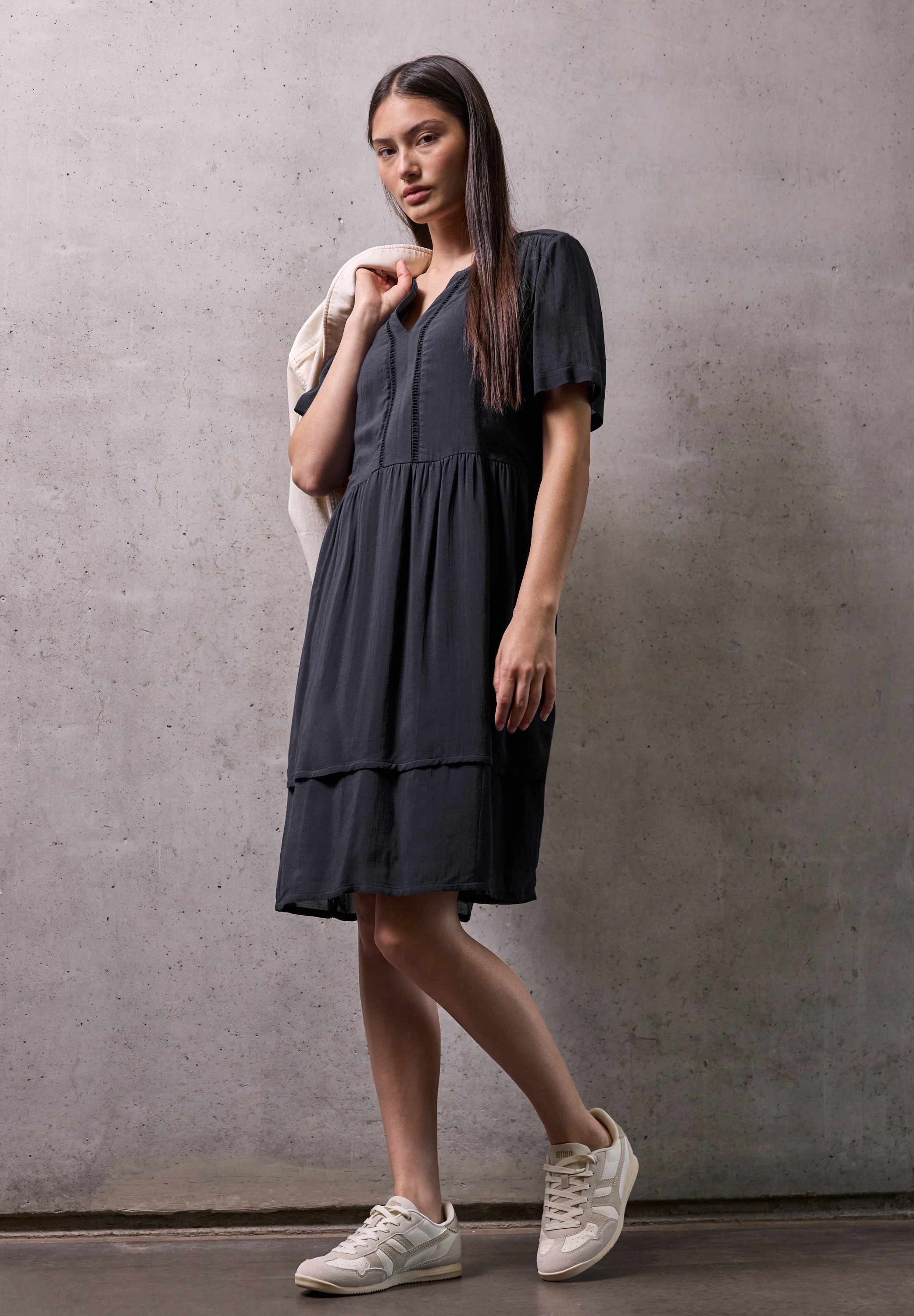 STREET ONE STUDIO Tunikakleid Ohne Taschen mit Volant günstig online kaufen