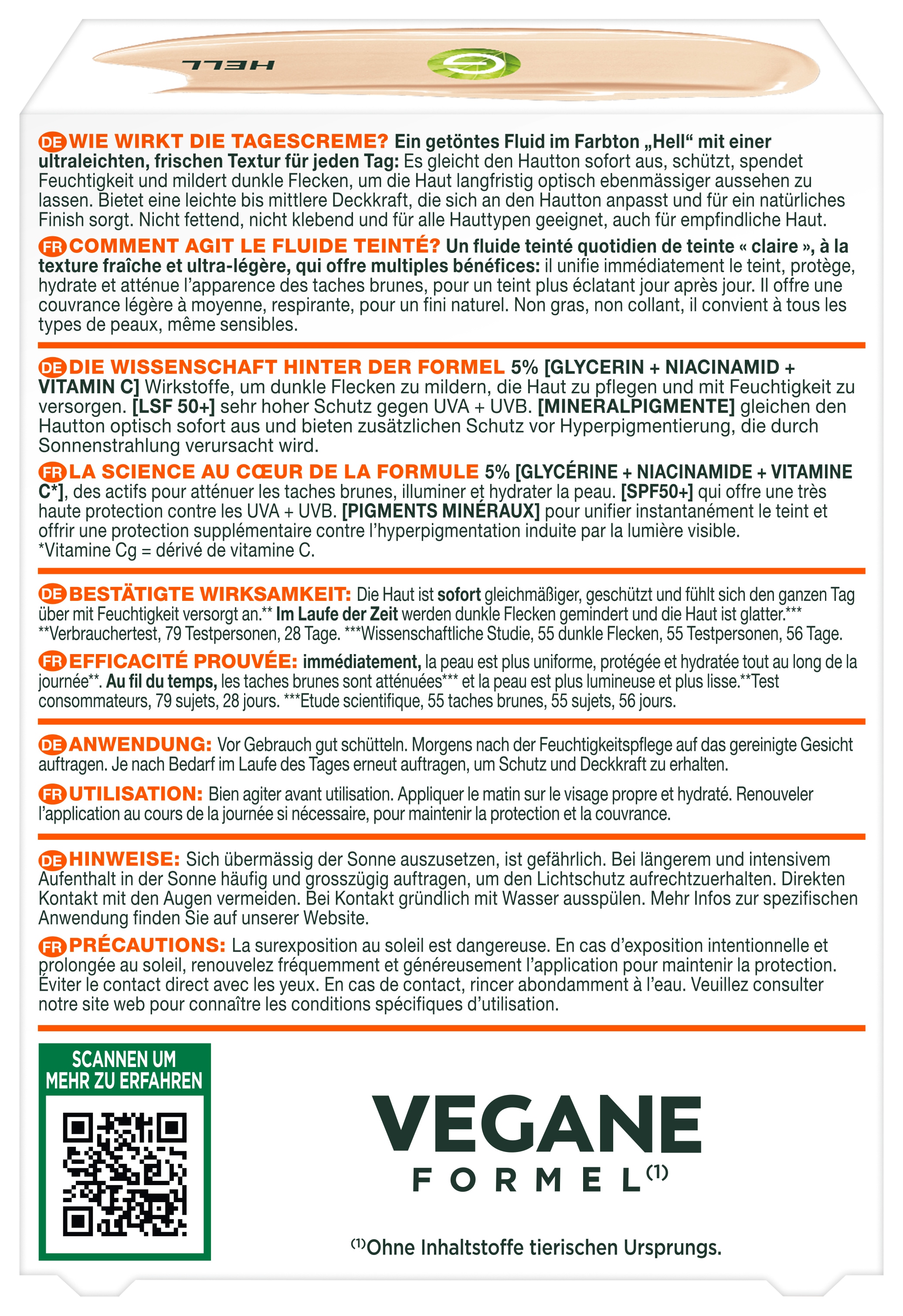 GARNIER Getönte Gesichtscreme »Garnier Vitamin C Wonder Tint All-In-1 Getöntes Fluid«