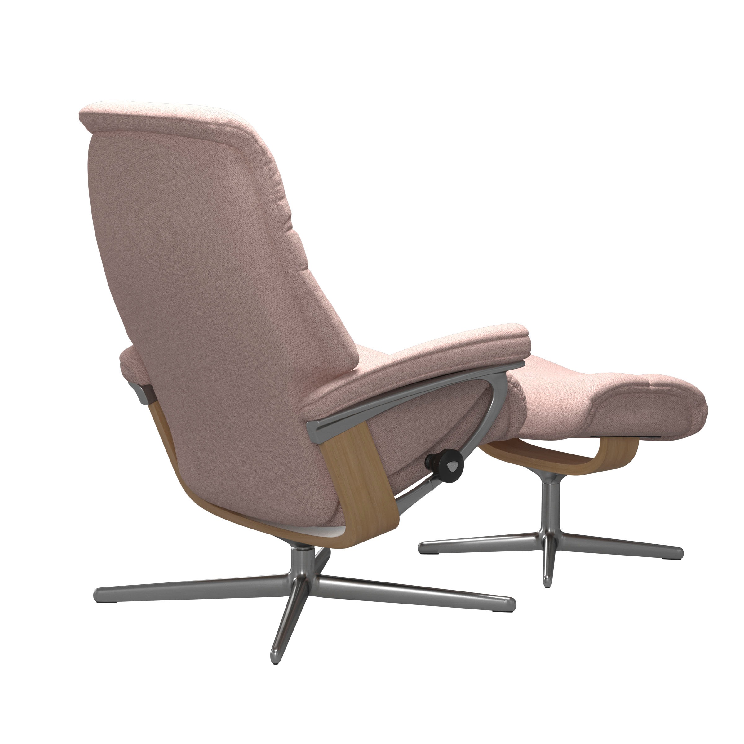 Stressless® Relaxsessel »Sunrise«, (Set, Relaxsessel mit Hocker), mit Hocker, mit Cross Base, Größe S, M & L, Holzakzent Eiche