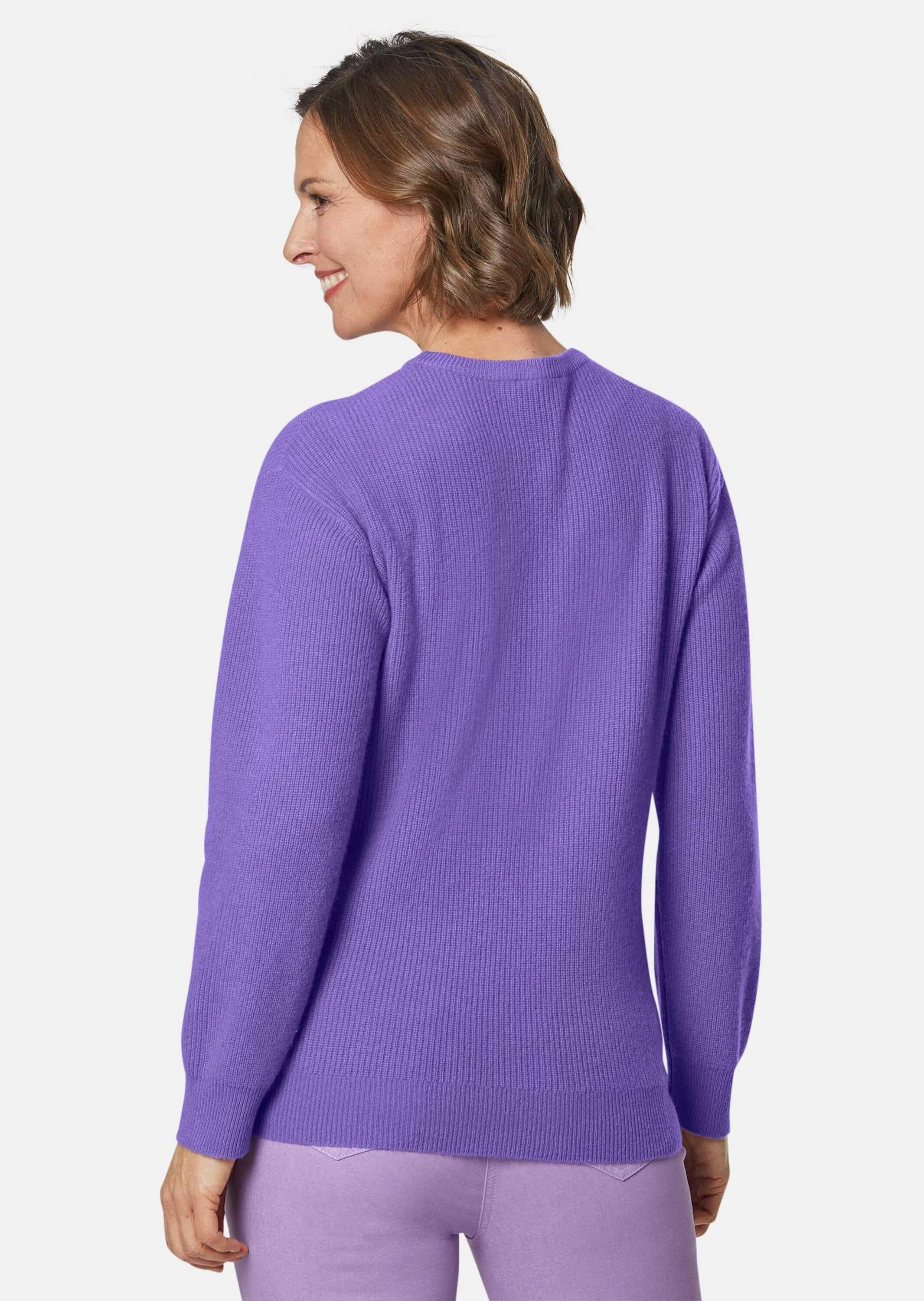 GOLDNER Strickpullover »Kurzgröße Kaschmirpullover in Patentstrick mit Rundhals«