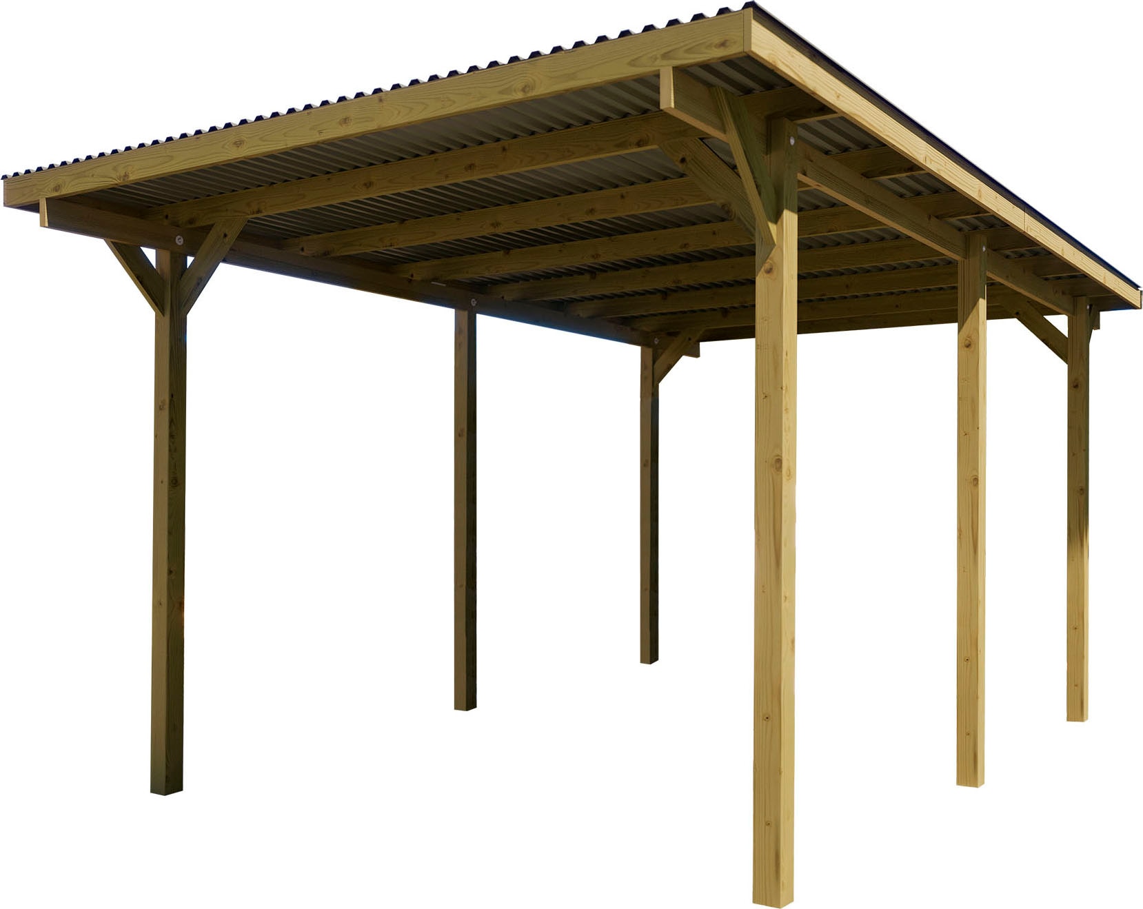 weka Einzelcarport "606 Gr.1" Massivholz 250 cm braun