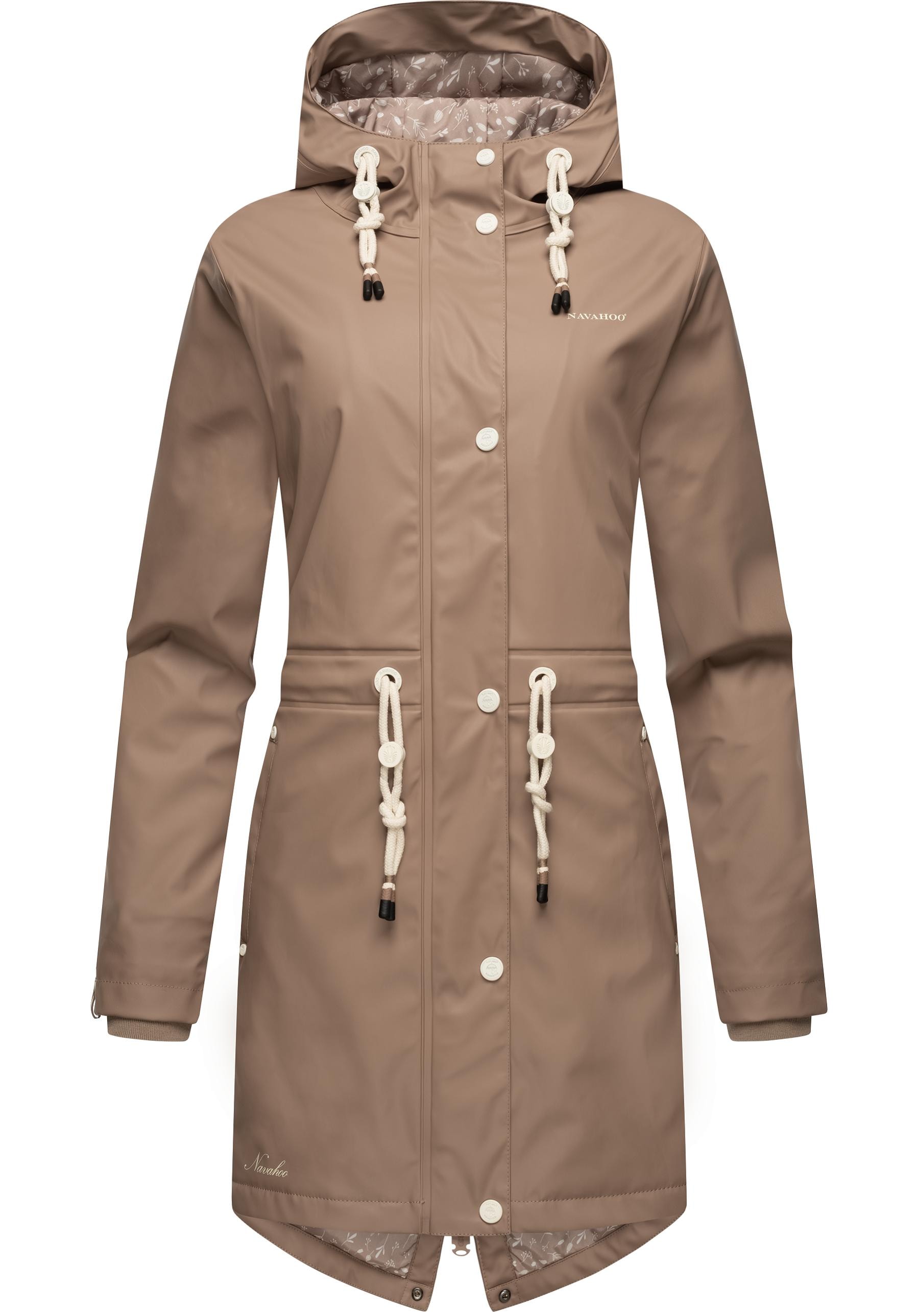 Navahoo Regenjacke "Flower of Ocean", mit Kapuze, modischer Damen Outdoor Regenmantel