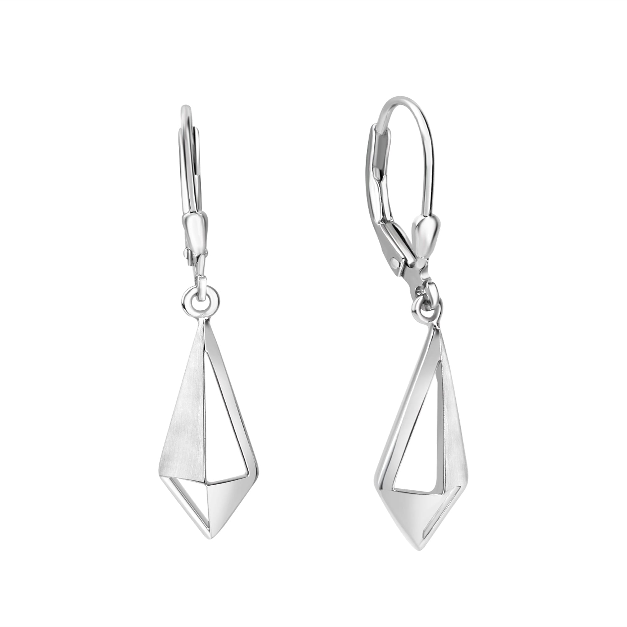 Paar Ohrhänger VIVANCE "925/- Sterling Silber rhodiniert glanz/matt", weiß, Ohrringe, Damen, one-size, Silber 925 (Sterlingsilber)