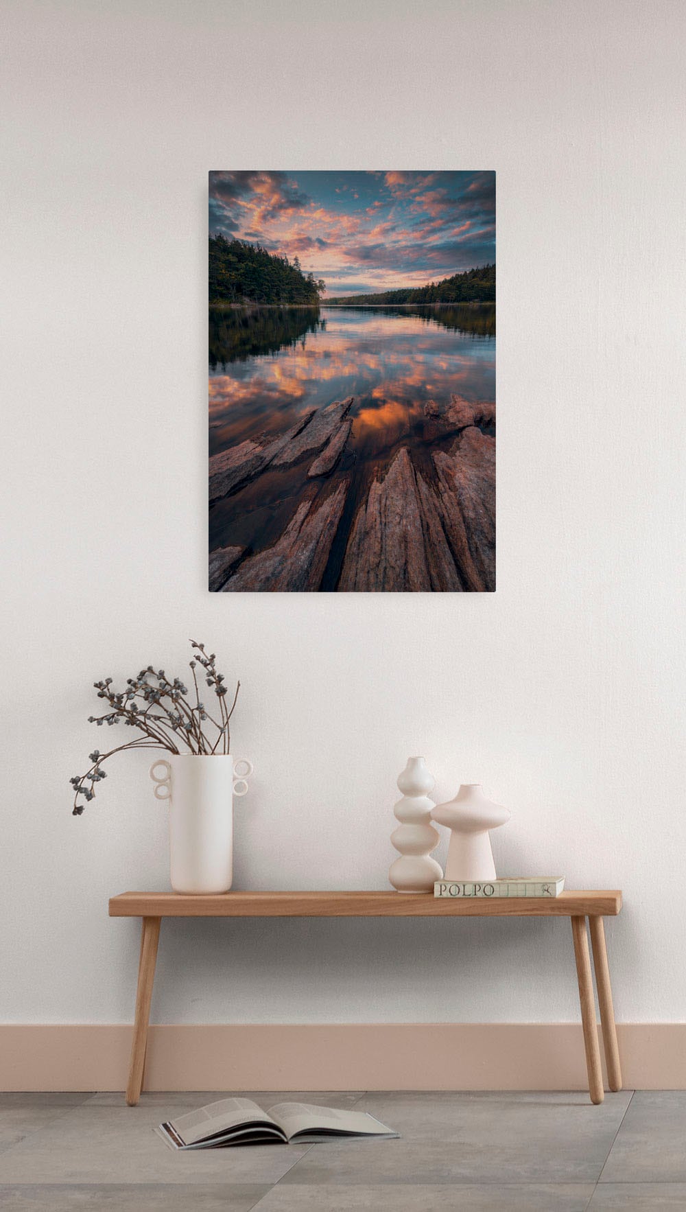 Komar Leinwandbild "Swedish Structures - Größe 40 x 60 cm" Baum  Berge  Blä günstig online kaufen