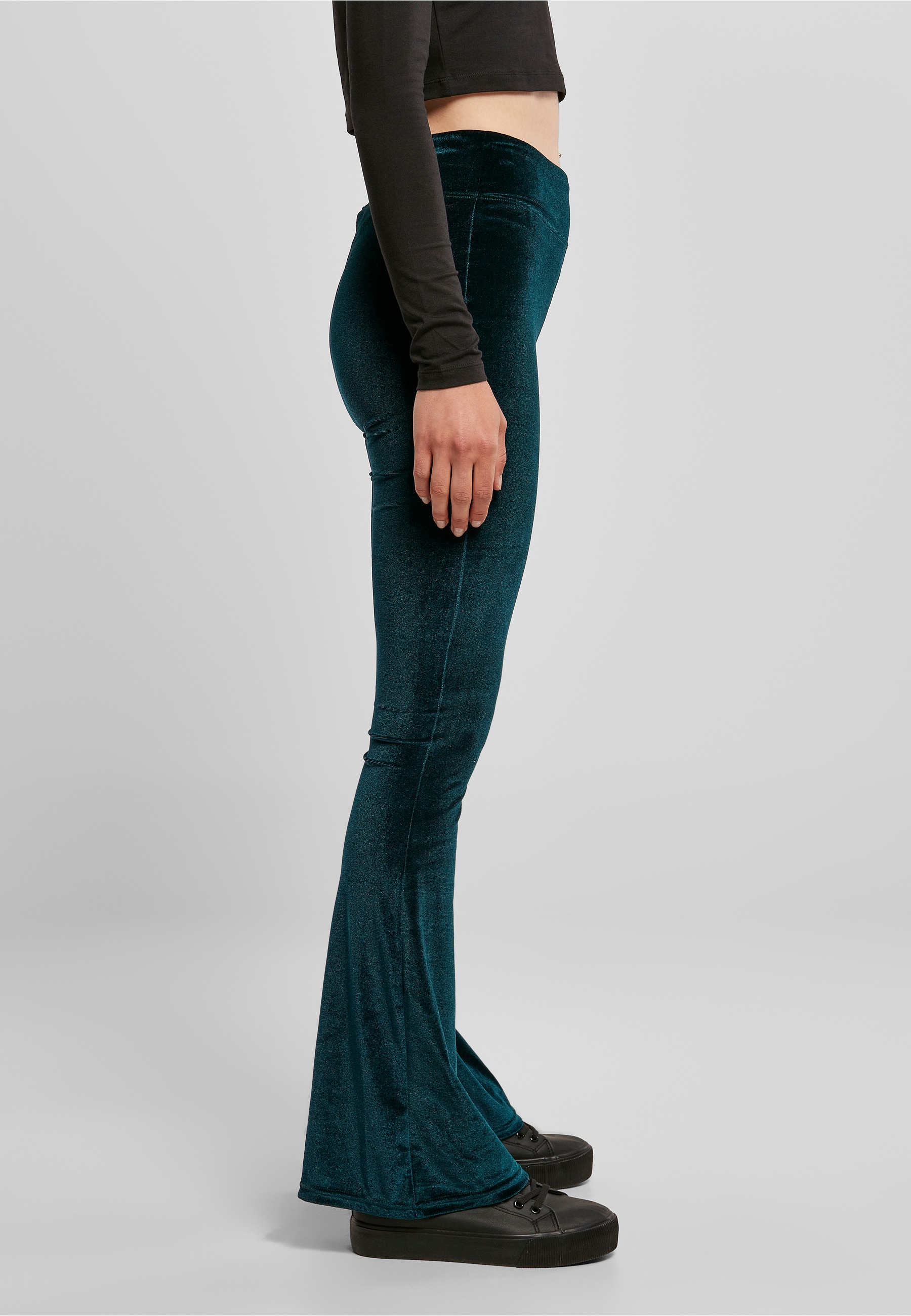URBAN CLASSICS Leggings »Urban Classics Damen Ladies High Waist Velvet Boot Cut Leggings«