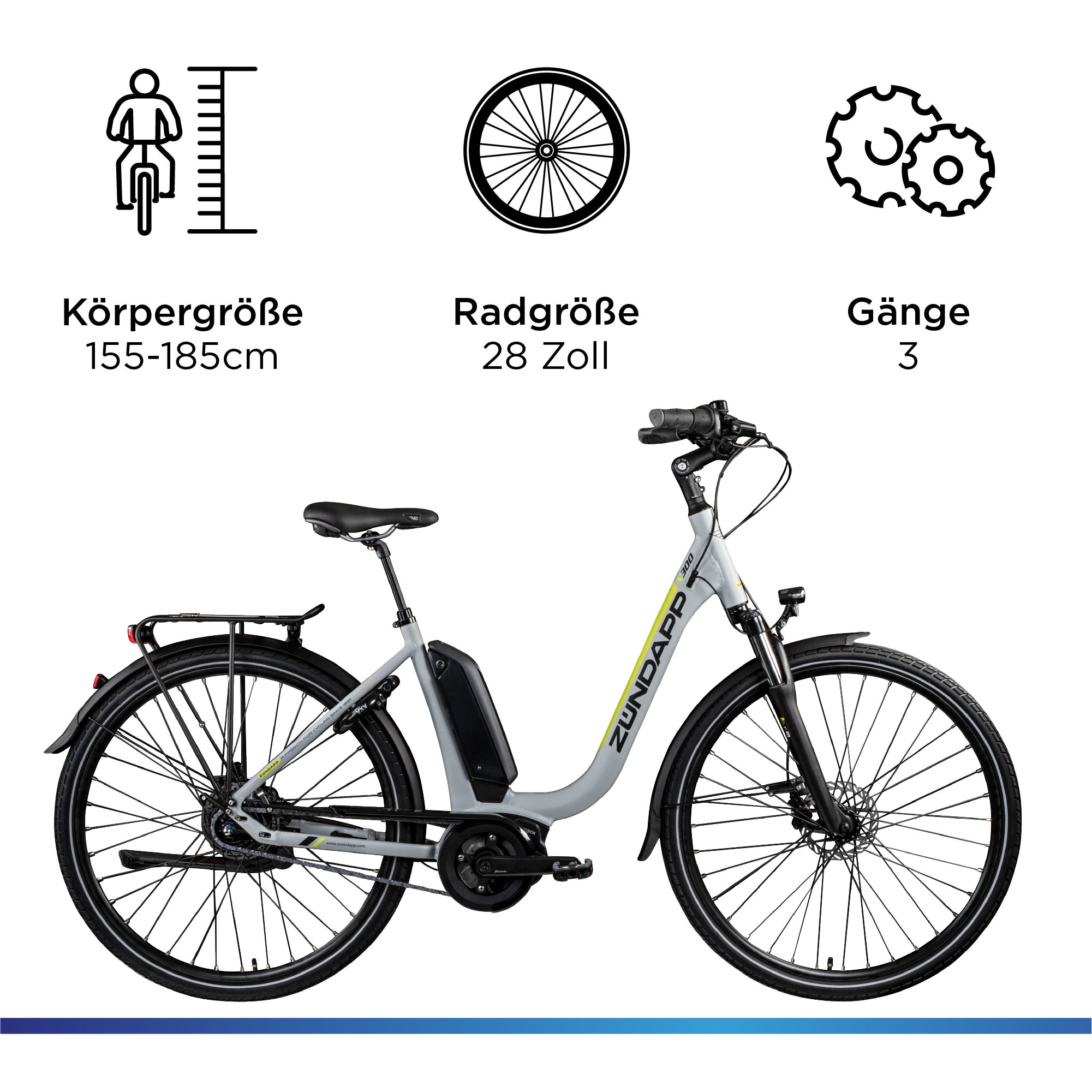 Zündapp E-Bike »X300«, 7 Gang, Shimano, Nexus, Mittelmotor 250 W, Pedelec, Elektrofahrrad für Damen u. Herren