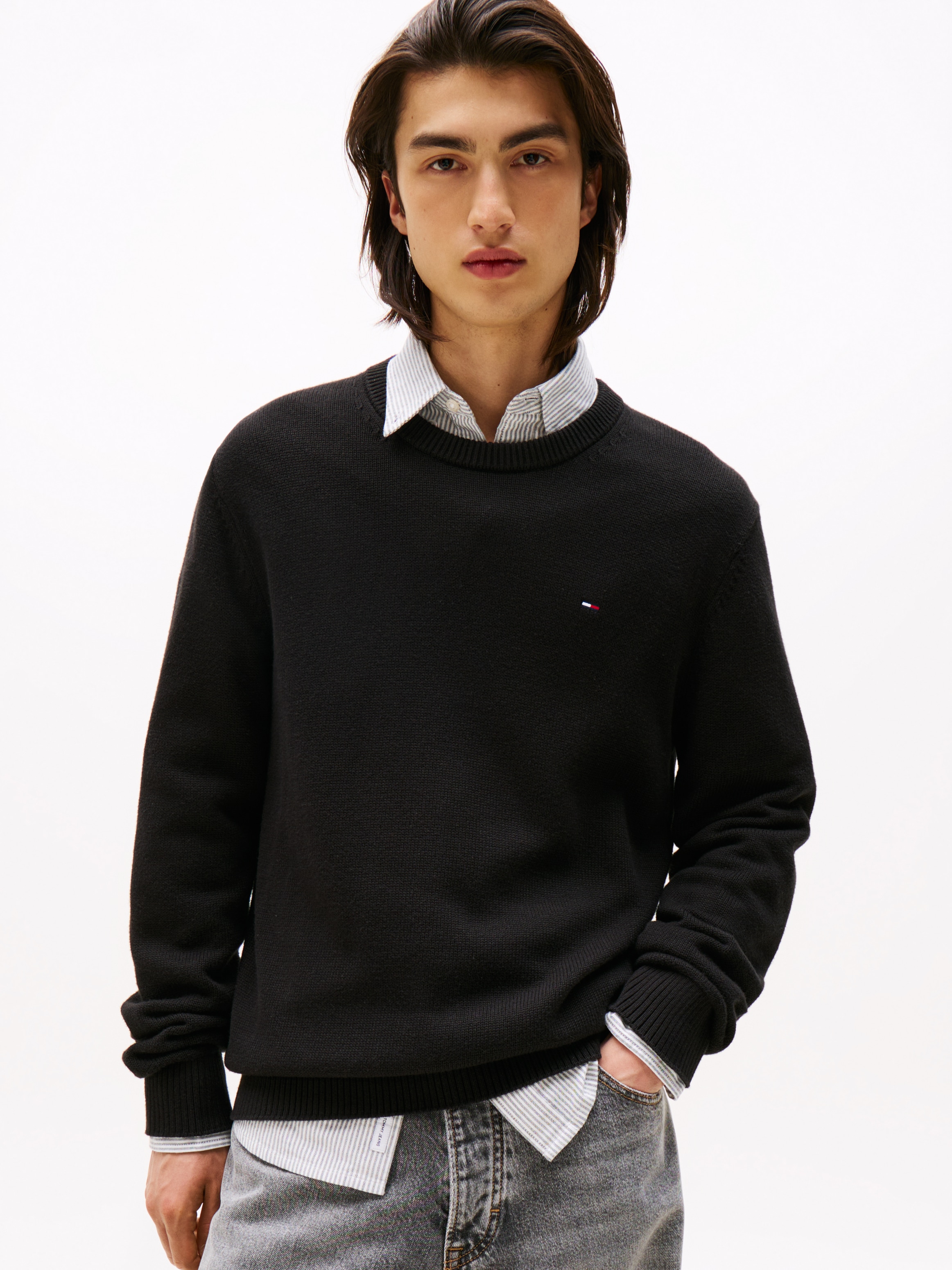 Tommy Jeans Rundhalspullover, Slim fit mit Rundhalsausschnitt günstig online kaufen