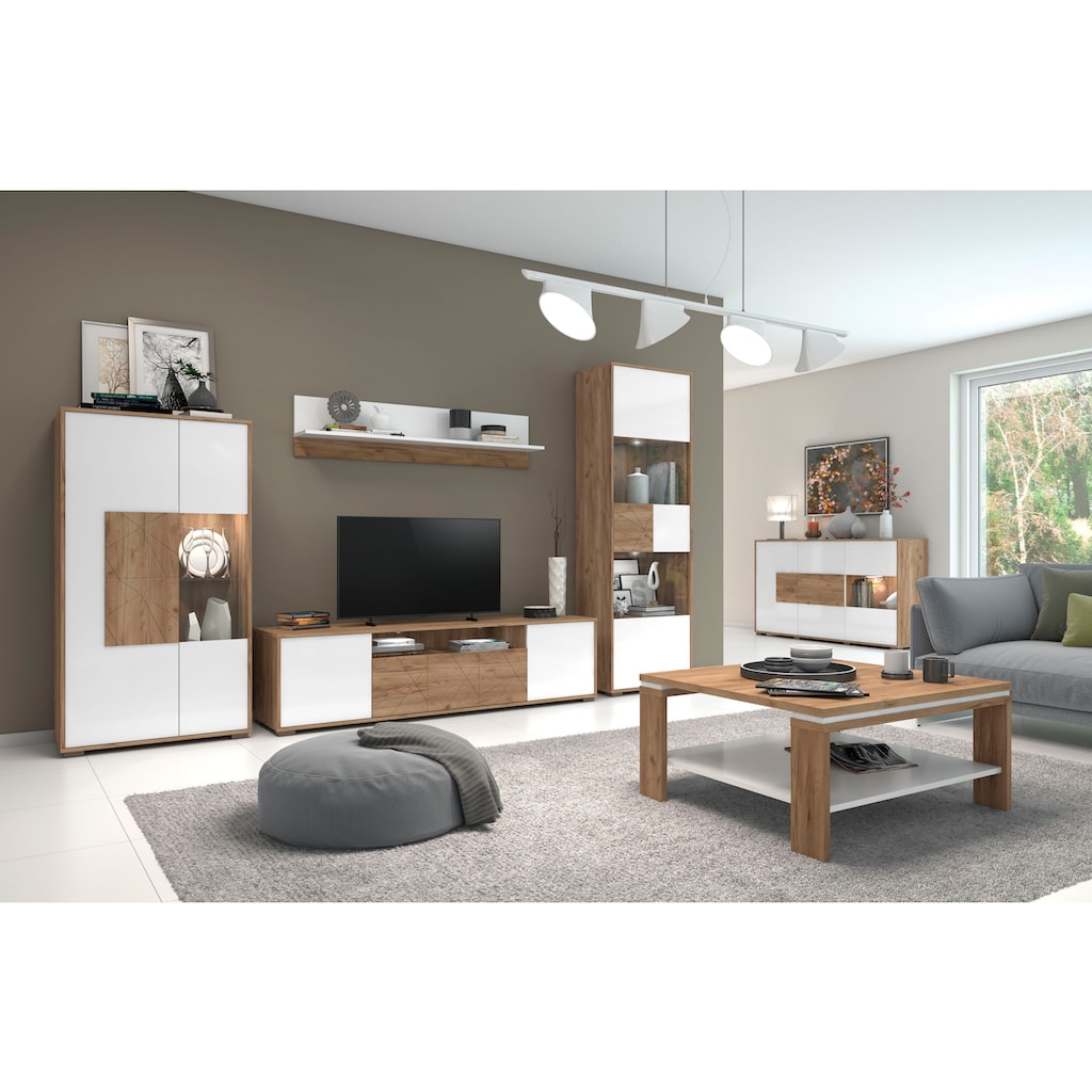 Places of Style TV-Board »Stela«, mit Push-to-open und Soft-Close-Funktion, Hochglanz UV-lackiert