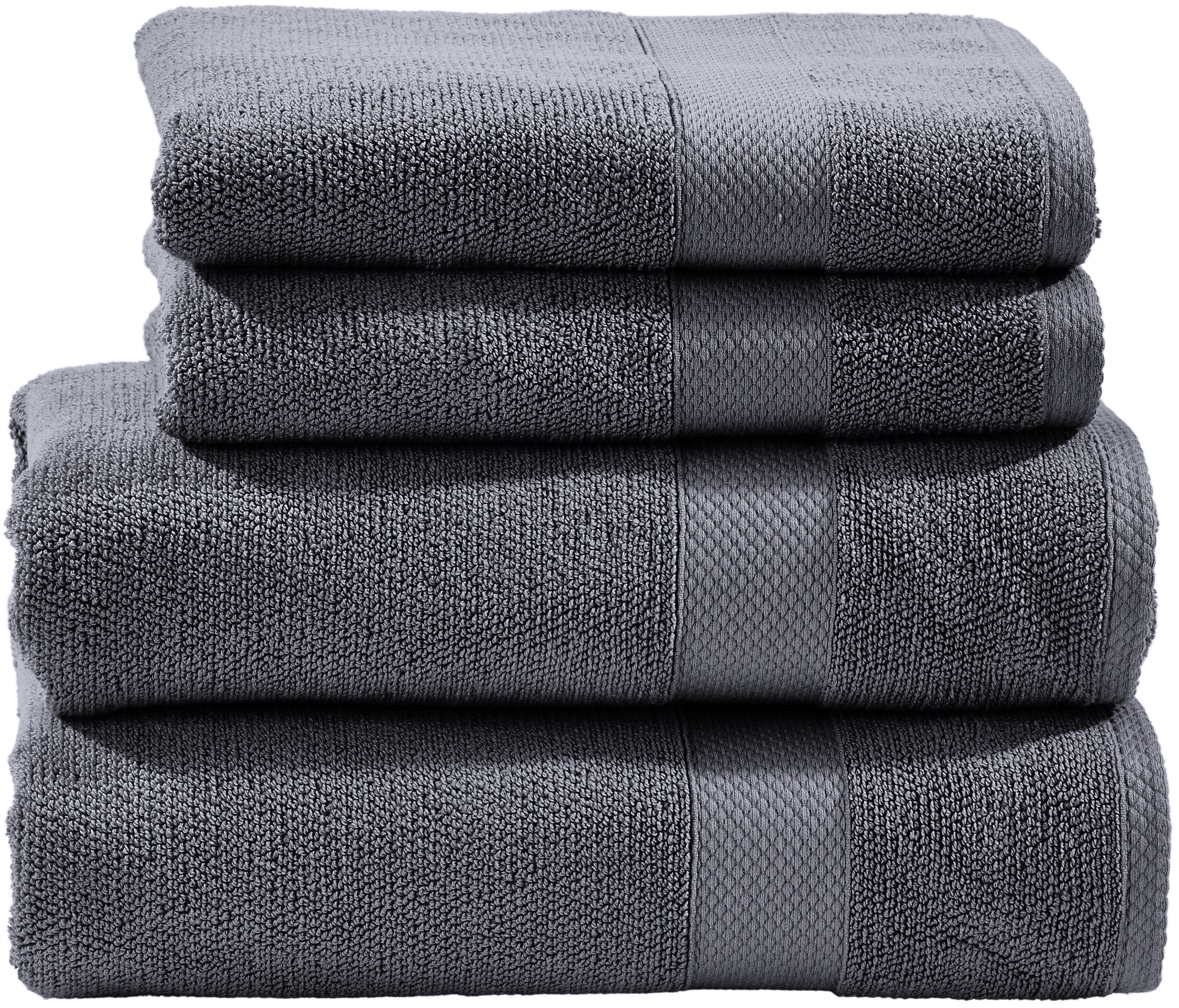 Handtuch Set DONE., grau, Zwirnfrottee, Zwirnfrottee, Handtücher, "Deluxe", Hotelqualität aus hochwertigem Zwirnfrottier