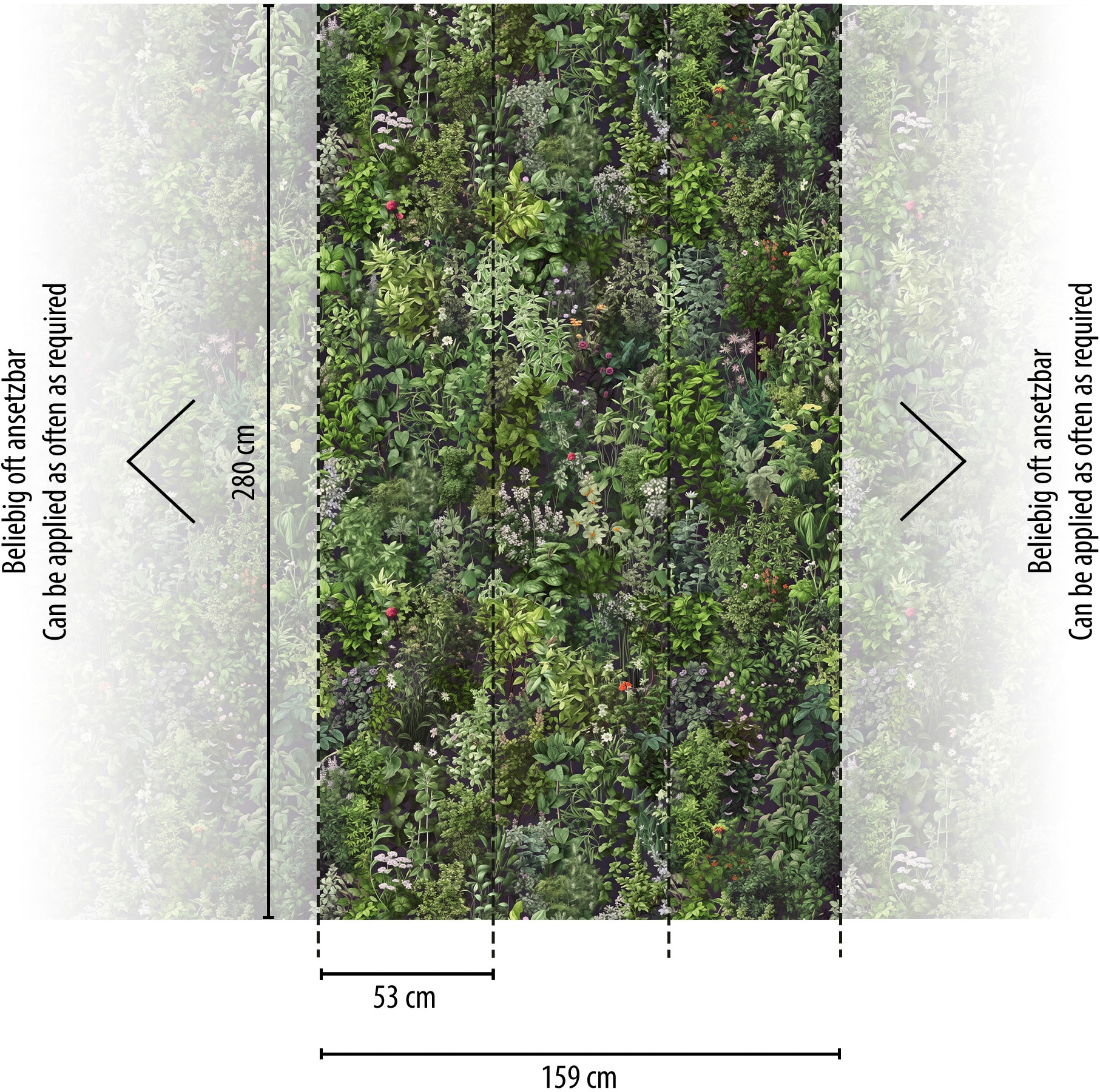 living walls Fototapete »The Wall 4 Botanic – Üppige tropische Pflanzen Vlies-Fototapete« botanisch | matt | tropisch leicht strukturiert Üppige tropische Pflanzen mit natürlicher Tiefenwirkung