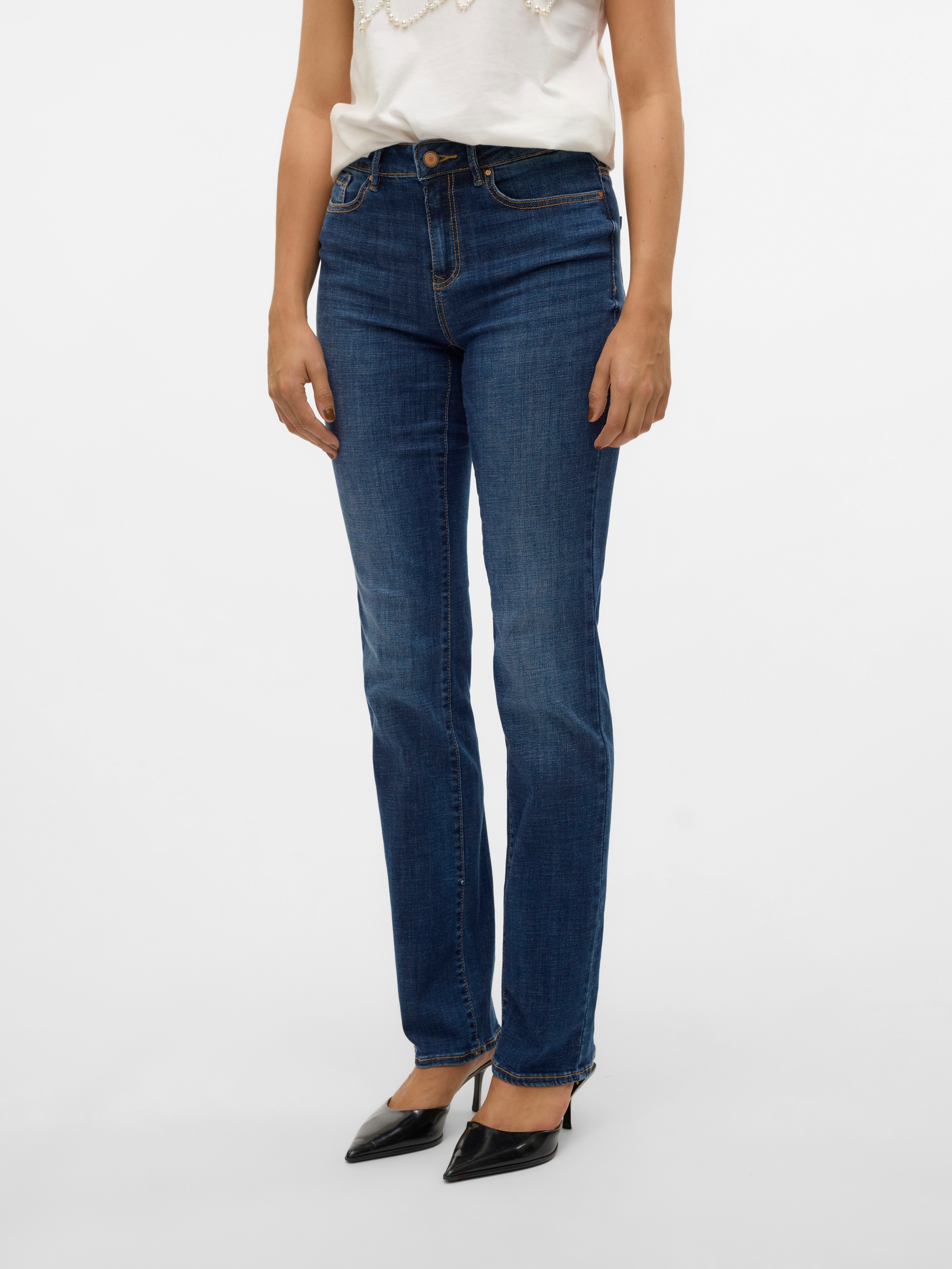 Vero Moda Straight-Jeans "VMFLASH MR STRAIGHT JEANS LI3300 GA NOOS" Baumwol günstig online kaufen