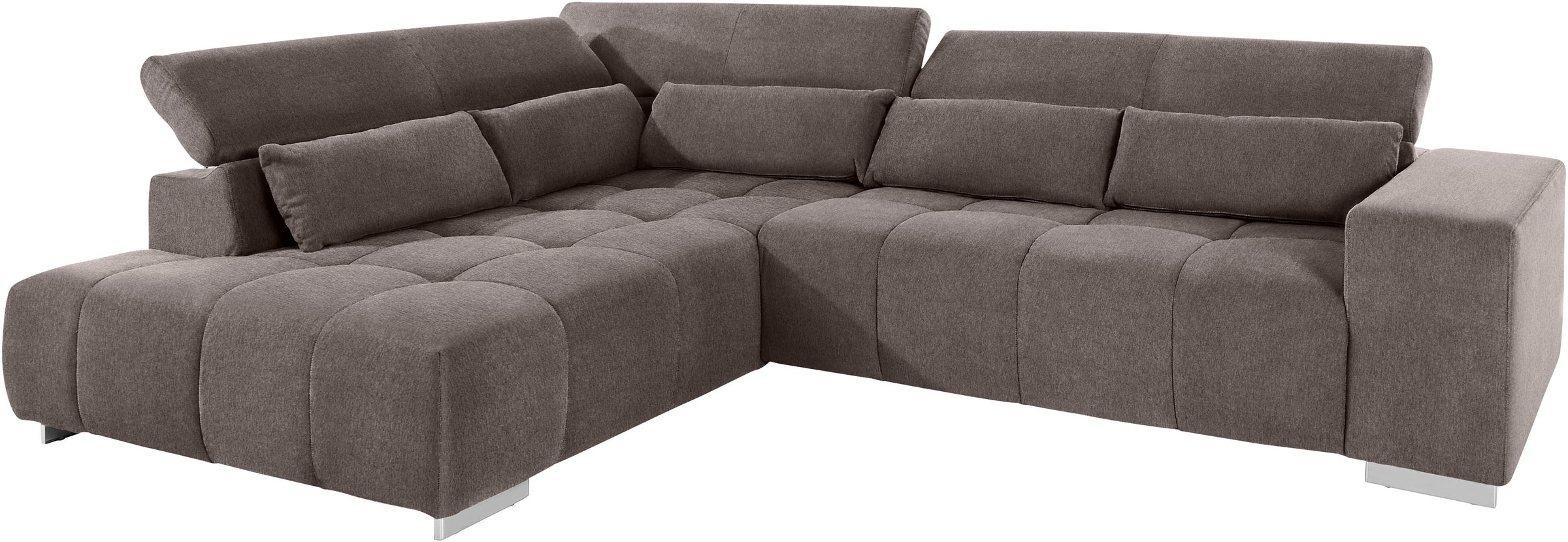 COTTA Ecksofa »Orion L-Form«, mit Ottomane, inklusive verstellbarer Kopfstützen und 5 Nierenkissen