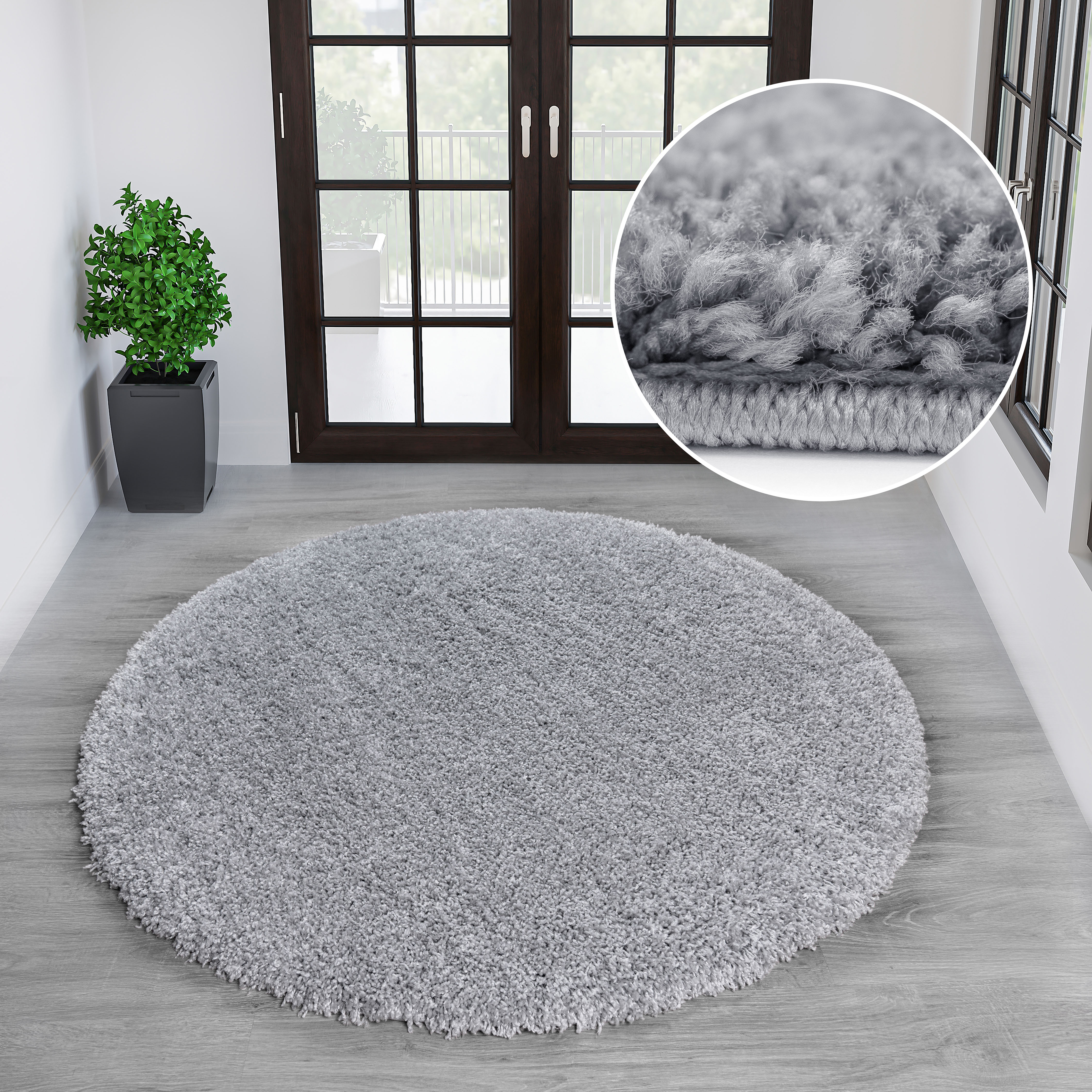 OTTO home Hochflor-Teppich "Viva Shaggy, in Standard- und Premium-Qualität, 30 mm oder 45 mm Höhe" rund 45 mm Höhe Uni Farben, einfarbig, weich, kuschelig, Läufer, Kundenliebling