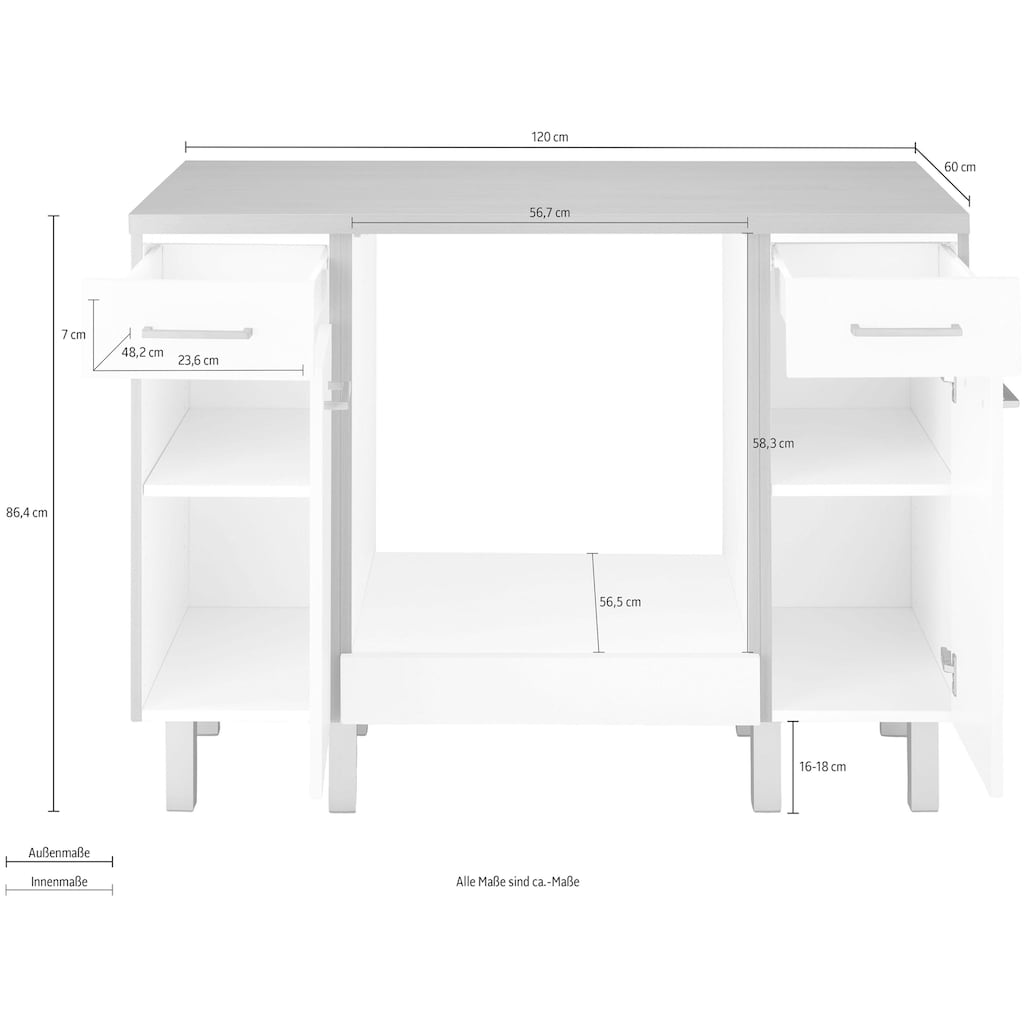 OPTIFIT Herdumbauschrank »Tapa«, Modul, Breite 120 cm