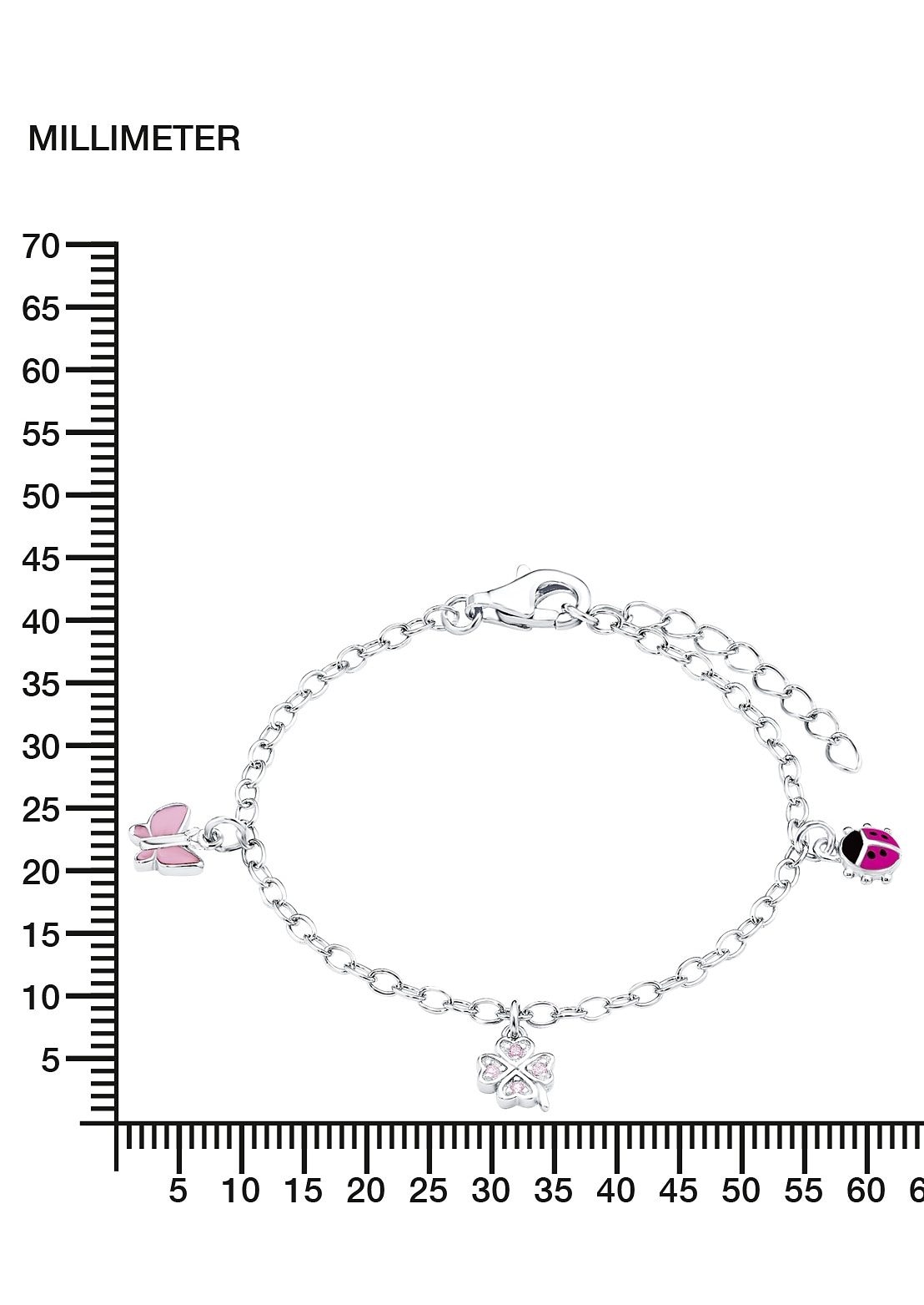 Prinzessin Lillifee Armband »9082414, Marienkäfer, Schmetterling, Kleeblatt«, mit Zirkonia (synth.)