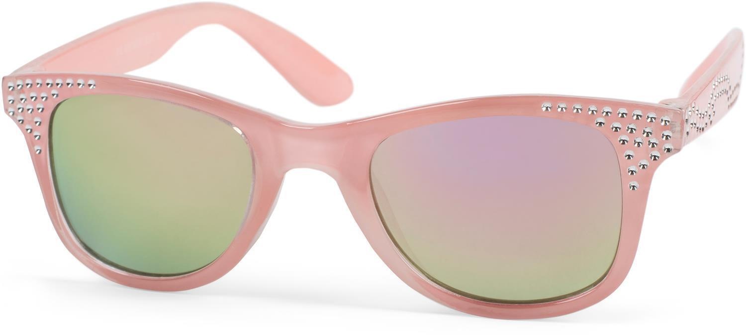 styleBREAKER Wayfarer "Mädchen Nerd Sonnenbrille mit Strass" 1 Stk.