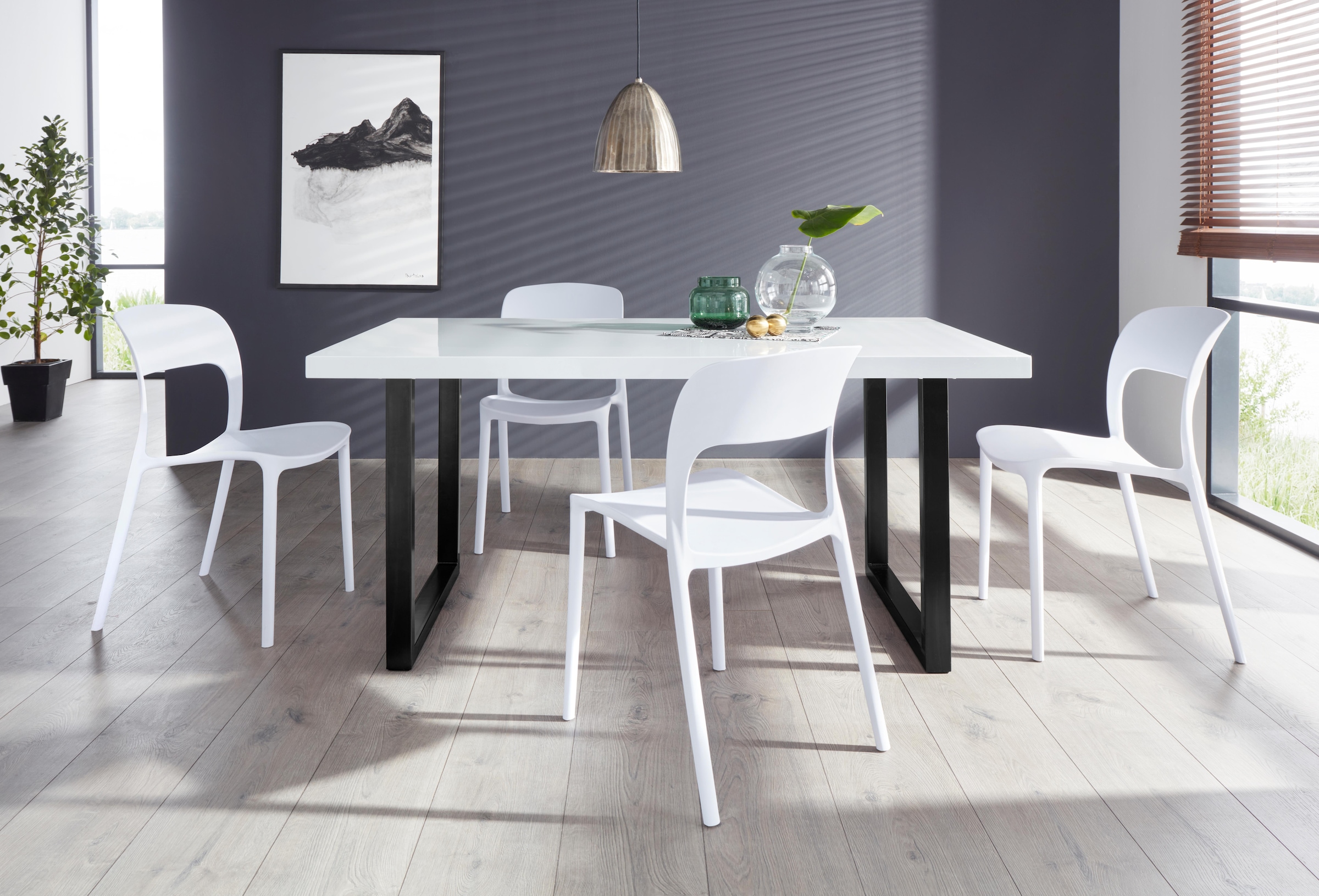 Paroli Esstisch »Manger«, Breite 180 cm, mit U-Gestell aus Metall in schwarz