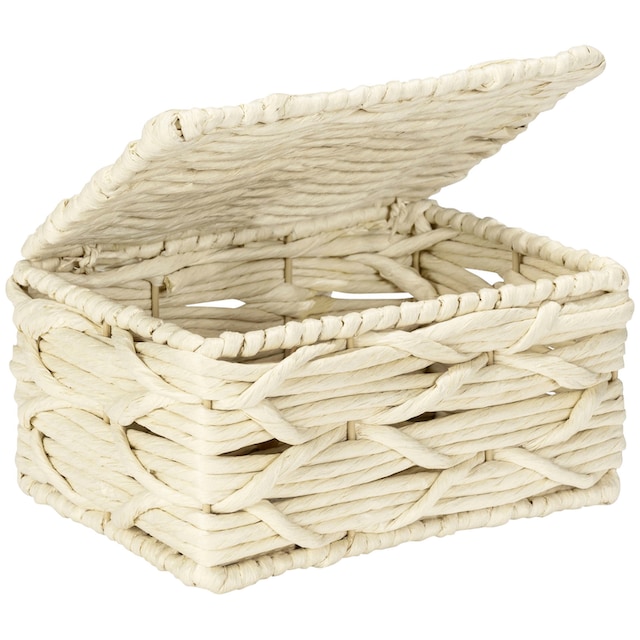 WENKO Badorganizer »Vabriano«, mit Deckel, aus hochwertigem Papier-Geflecht  | BAUR
